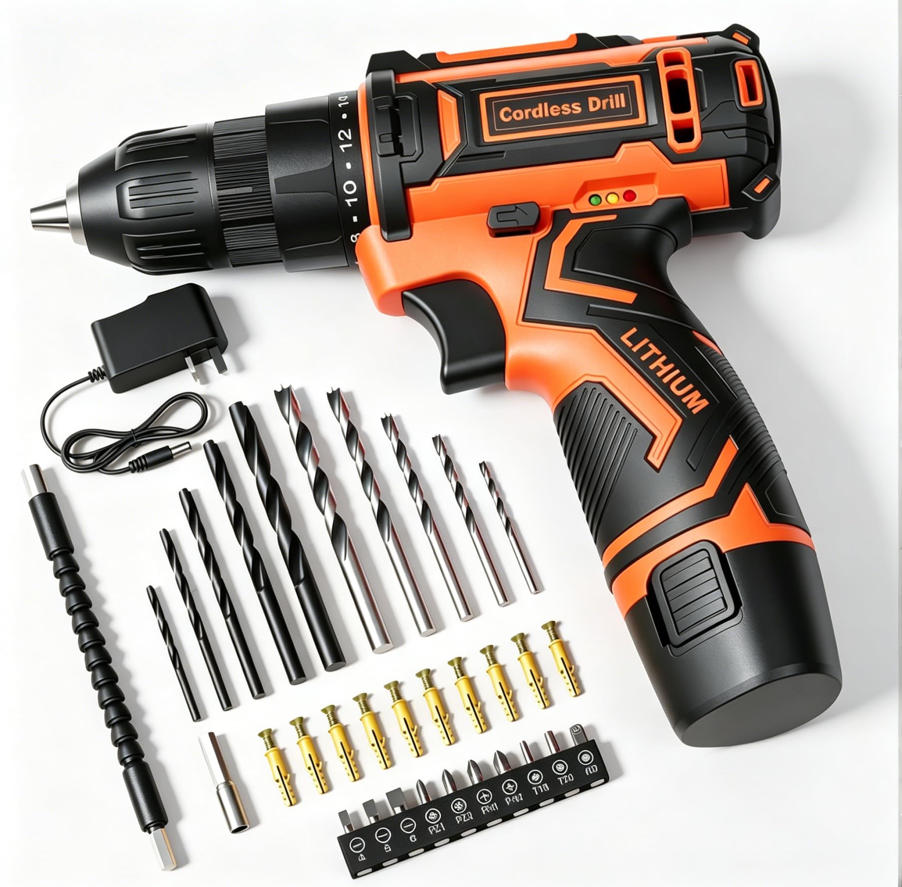 Cordless Drill, 12V Power Mini Combi Drill and Screwdriver Set, Rechargeable Electric Screwdrivers Cordless, 3/8" Keyless Chuck, 42Pcs Accessories, 2Ah Battery Small Hand Drills Driver DIY Tools