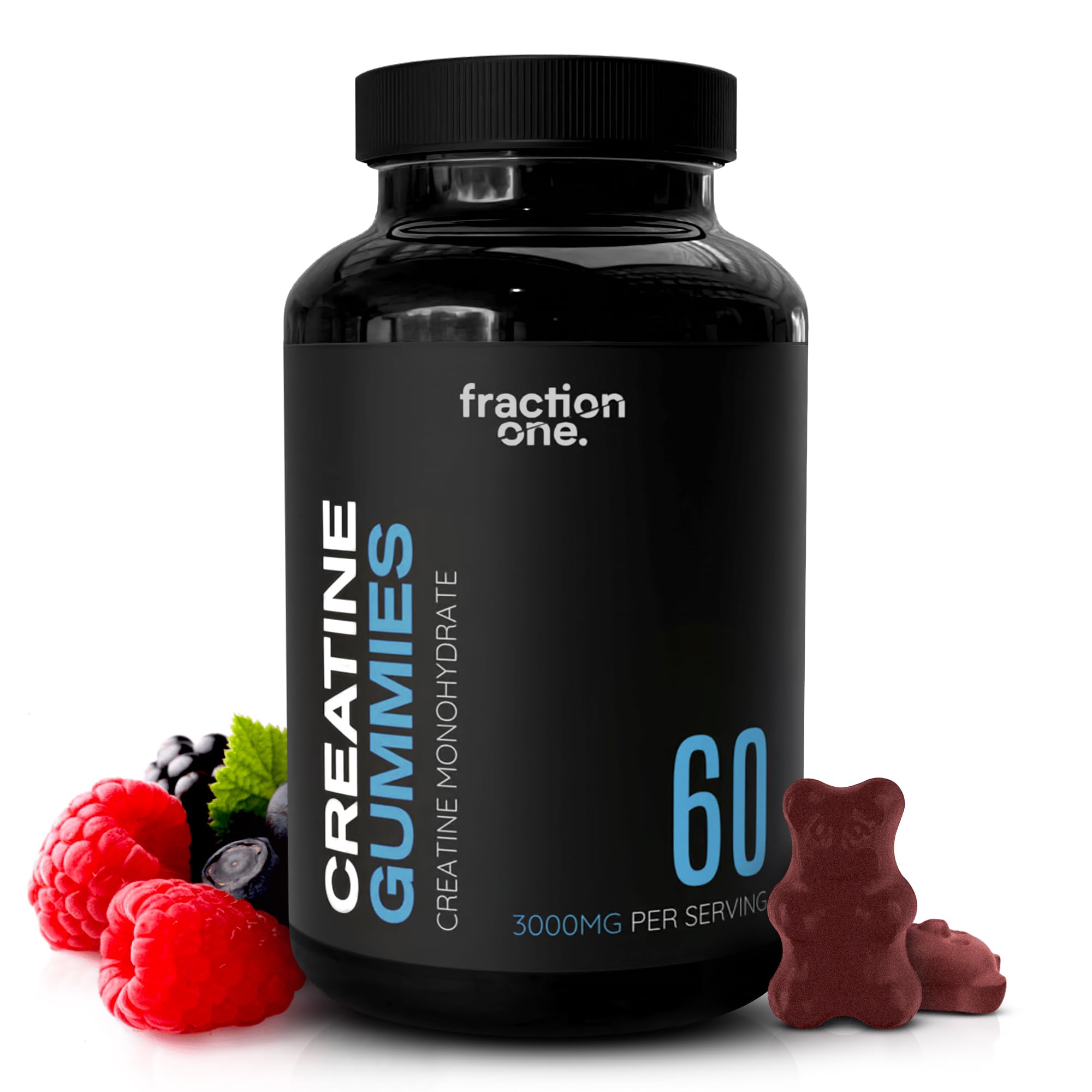 Fraction One Creatine Monohydrate 60 Gummies – 3000 mg per Serving, Muscle Recovery, Pre-Workout Support, Sugar-Free, Gym Supplement for Men/Women – 30 Days Supply - UK 3rd Party Tested, Lab Verified