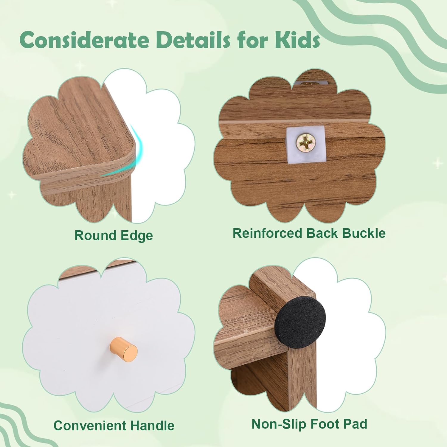 Toy Storage Organizer, Kids Bookshelf with Doors & Drawers, Wooden Cabinet with Open Shelf, Playroom Organization and Storage, Book Shelf for Kids Rooms, Playroom, Living Room (Natural)