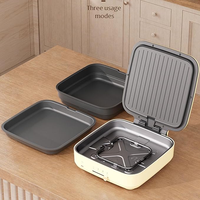 Sartén Eléctrica Doble Cara con Tapa de Vidrio y Control de Temperatura 1800W miniatura 9