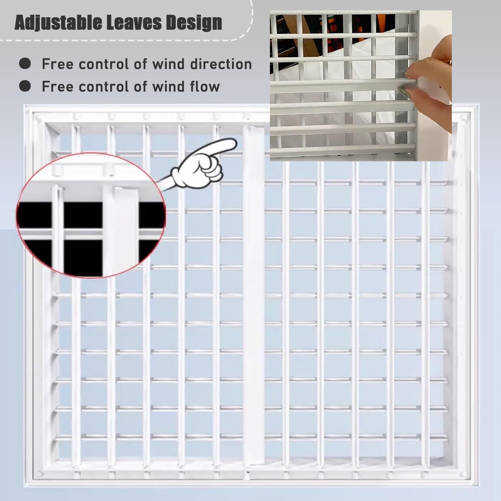 Lüftungsgitter 20x20cm Mit Verstellbarem Verschluss - Für Bad, Küche & Nassräume