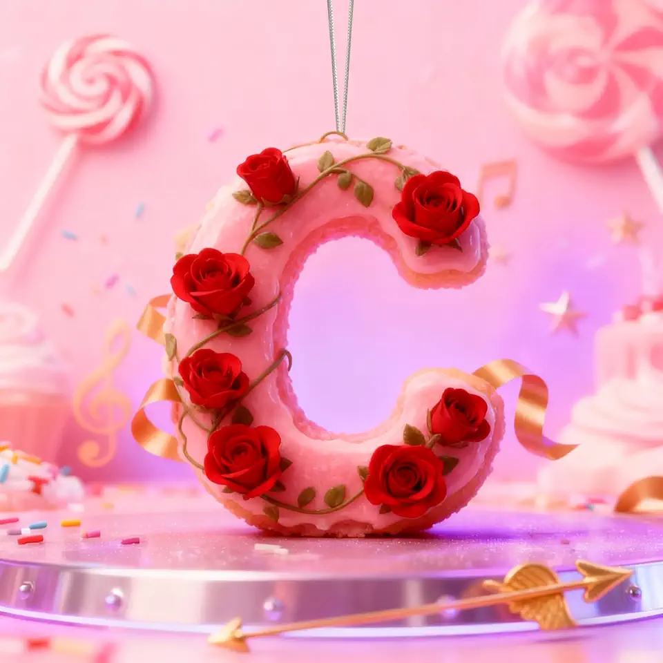 Enfeites de Natal A-Z Cristal Pendurado, Dia dos Namorados, Letra C, Enfeites de Árvore de Natal, Decoração de Carro e Casa - Decoração Artesanal de Acrílico de Natal, Ideias de Troca de Presentes