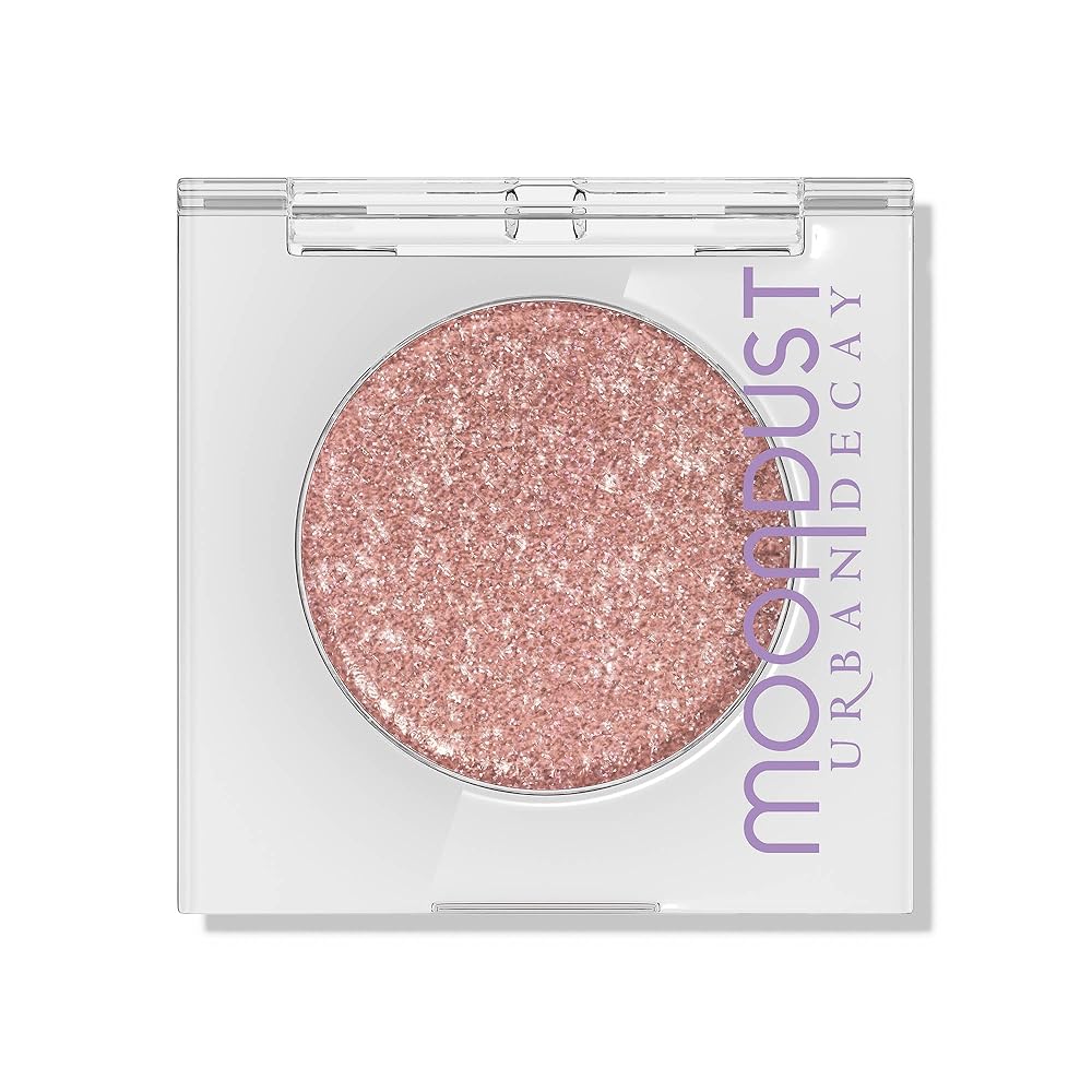 URBAN DECAY 24/7 Moondust Glitter Eyeshadow Single - Sparkly Eye Glitter Makeup, Long-lasting, Highly Reflective Shimmer, Eye Shadow Topper, Crushin\' Hard (Peach Pink with Silver Pearls) - 0.06 oz