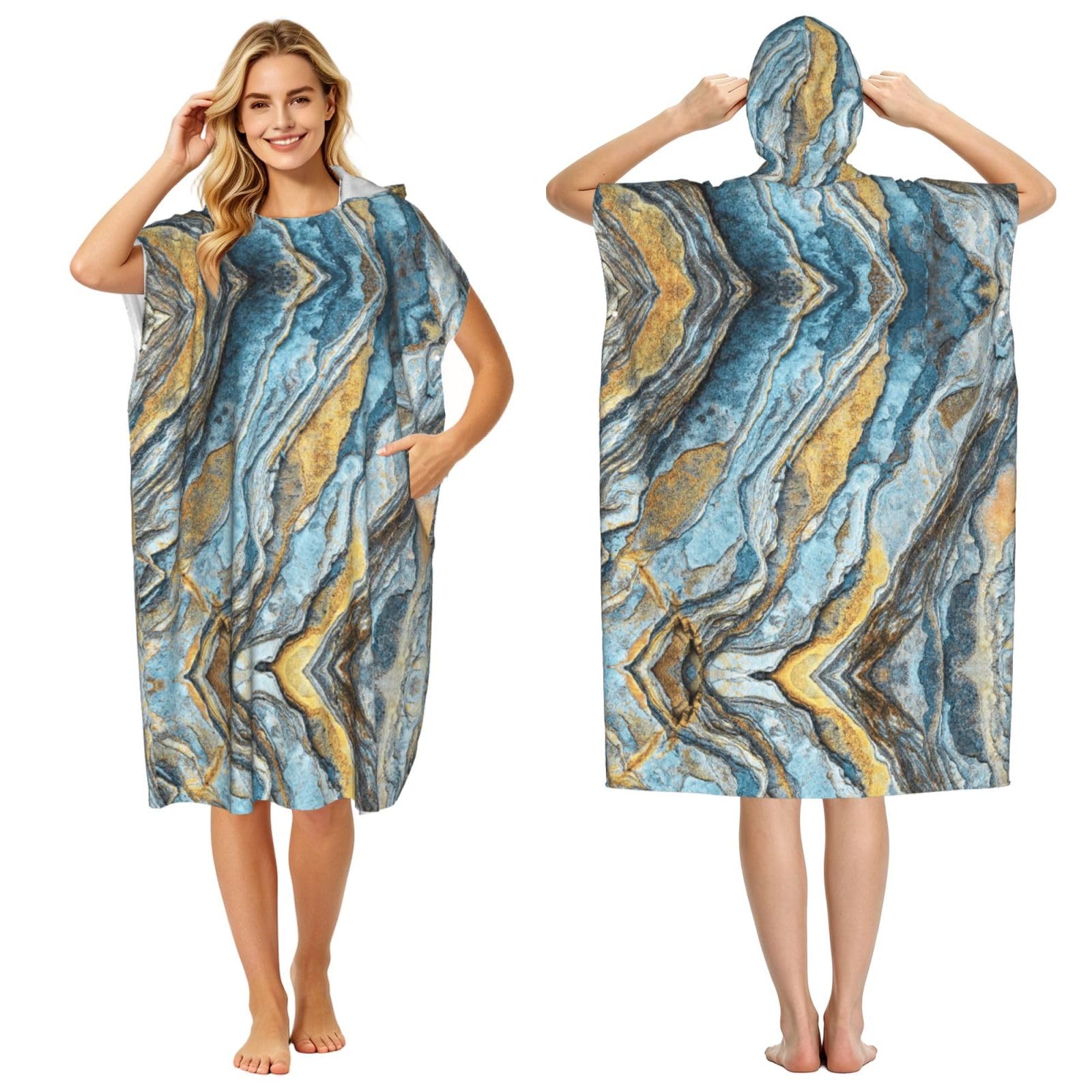 Peignoir à capuche léger adulte fini les frissons à la plage poncho absorbant