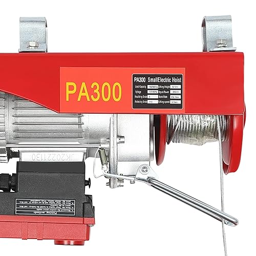 Miniatura 5 de Alzamiento de cable eléctrico automático de 660 libras, control remoto inalámbrico, cabrestante de polea aérea de 110 V 650 W con eslinga de