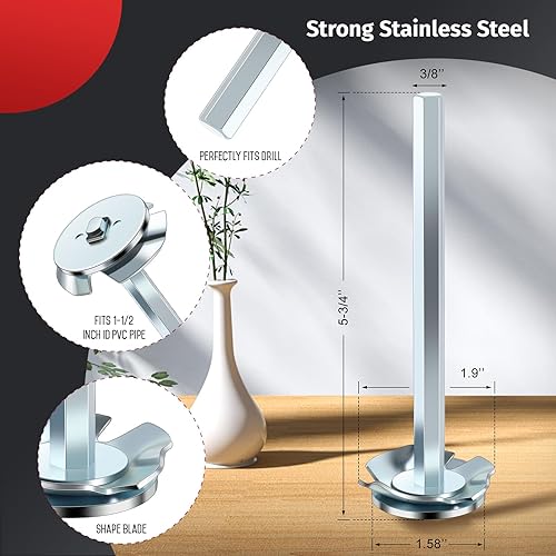 Miniatura 2 de Protector de enchufe de PVC para fontanería, cortador escariador de tubería de PVC para quitar SCH 40 del cubo, se adapta a taladro eléctrico de