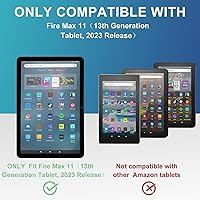 Vista 2 de Funda para tableta Yaxa Fire Max 11 (11 pulgadas, 13ª generación, versión 2023), funda de piel sintética con ranura para tarjeta y apagado