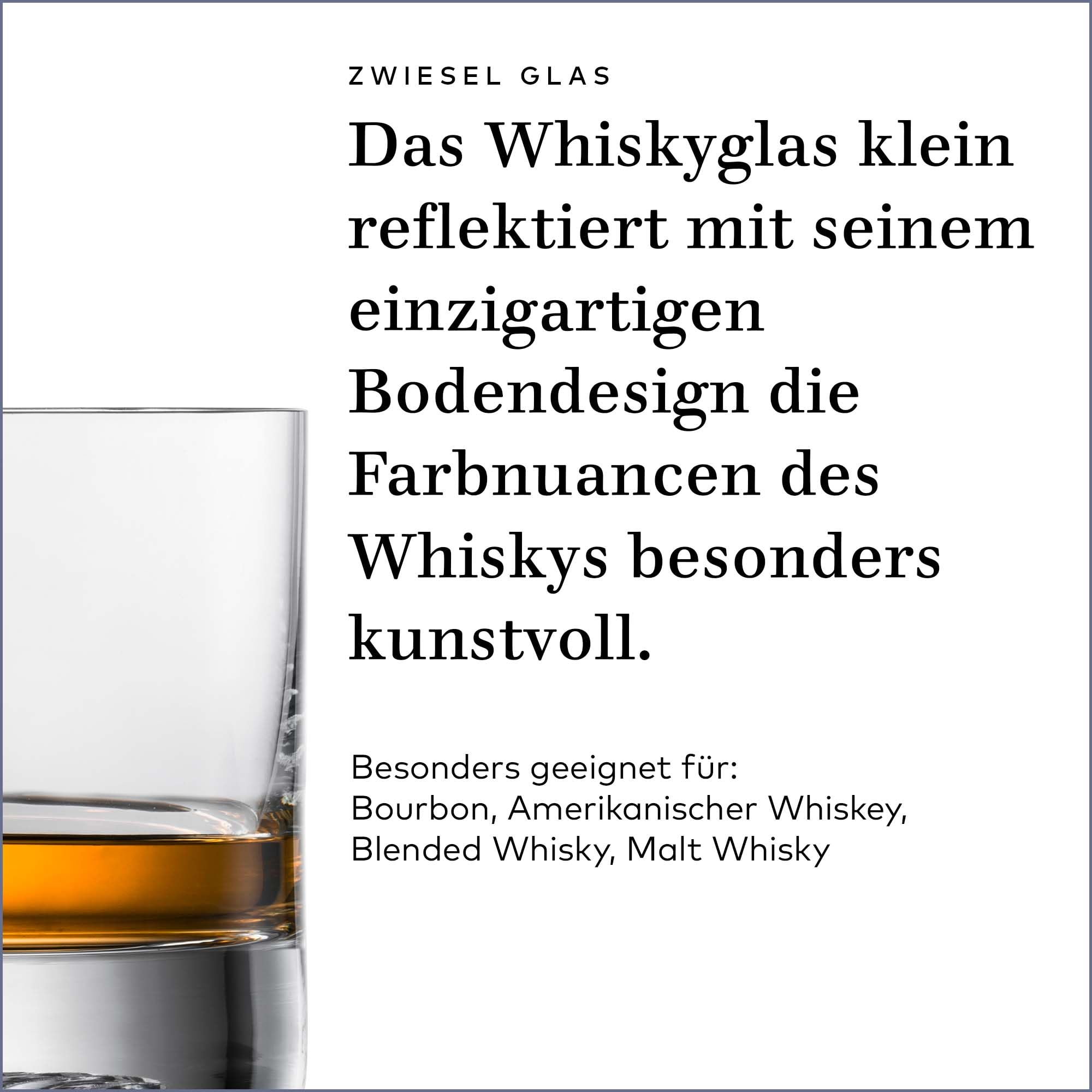 Zwiesel Glas Szklanki do whisky, małe Echo (zestaw 4 szt.), nowoczesny kubek do whisky, nadają się do mycia w zmywarce, szklanki kryształowe Tritan, Made in Germany (nr art. 123379)