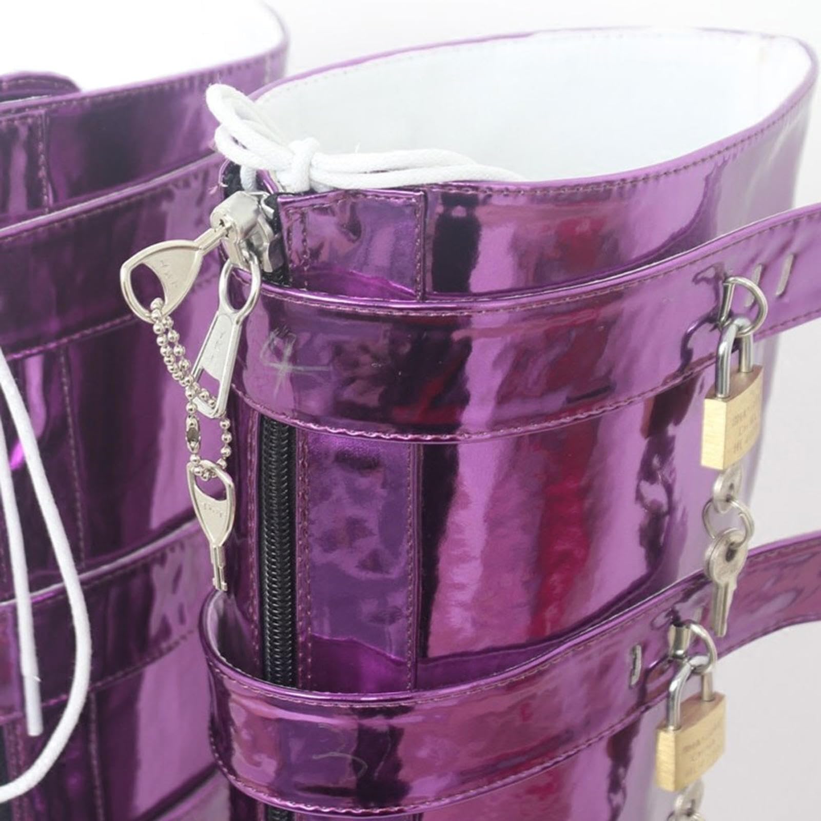 Tacchi Donna Tacchi Alti 18cm Stivali con Tacco Super Alto più Dimensioni Prestazioni di Scena,Purple-45
