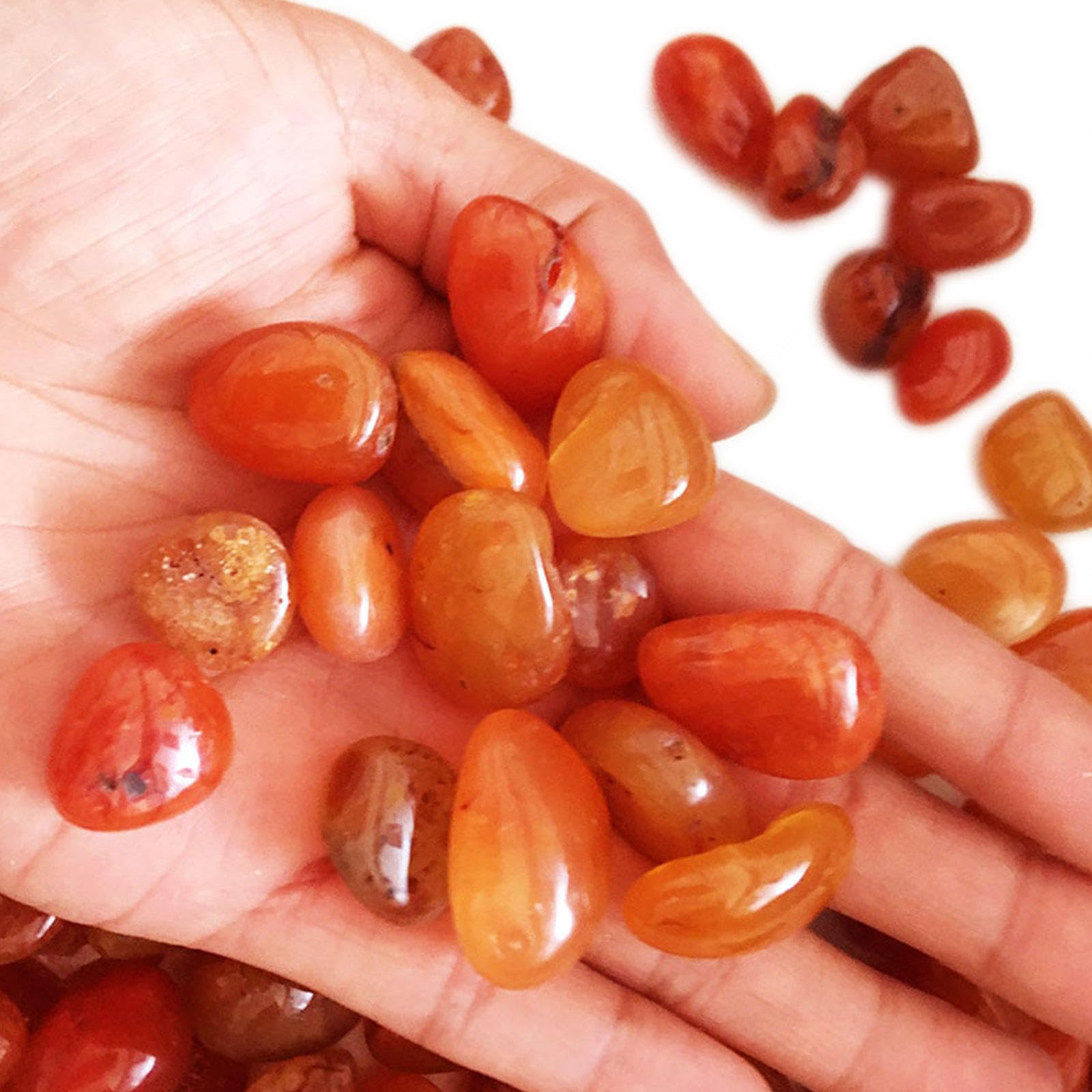 Juego de Piedras de Cristales Curativos de ágata Roja de 2,2 Libras y Cristales a Granel Caídos - Rocas Irregulares de 15 a 20 mm, Piedras Preciosas Naturales Pulidas