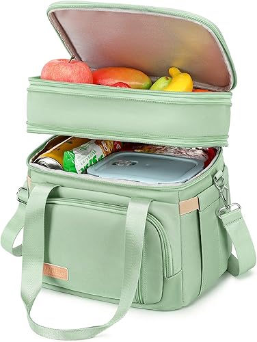 Lonchera para hombres y mujeres, bolsa de almuerzo aislada de doble cubierta, enfriador grande a prueba de fugas, bolsas de almuerzo de doble