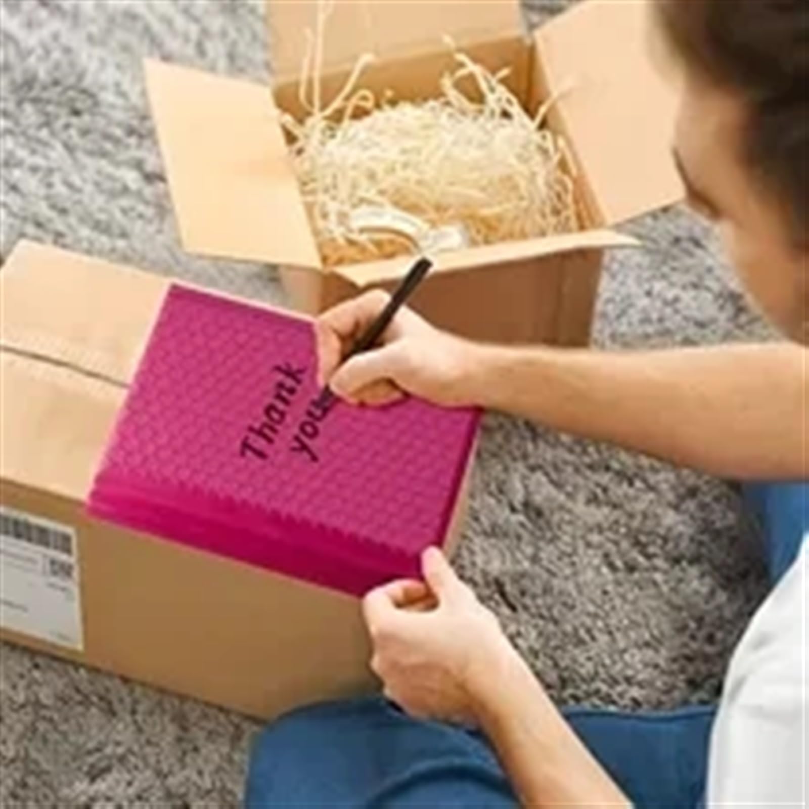 Buste Imbottite per Spedizioni 100pcs Bubble Mailer Bubble Padded Mailing Envelopes Mailer Poly for Packaging Self Seal Bag Bubble Padding(Blue,15 * 18cm)