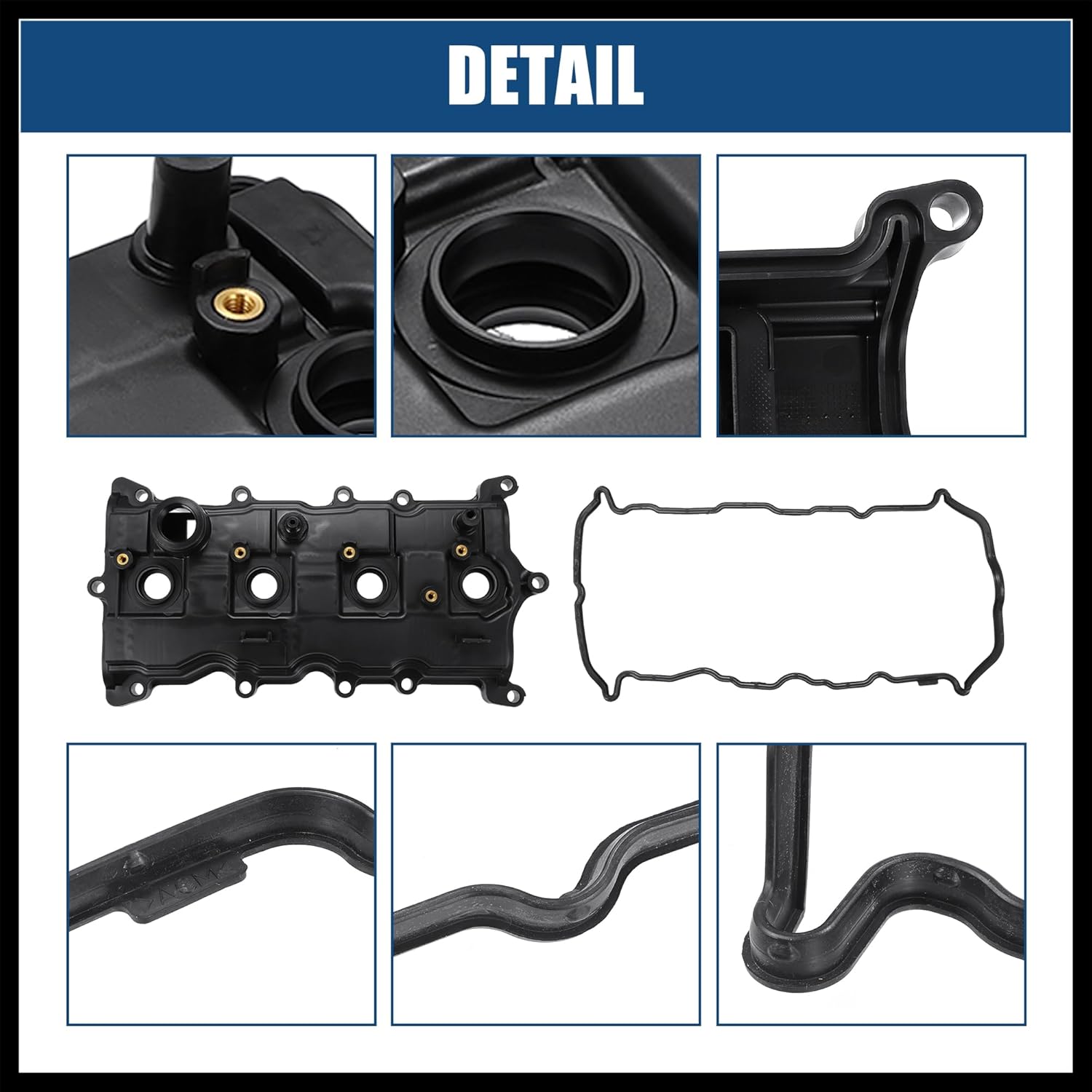 Camshaft Engine Valve Cover with Gasket Bolts Kit PCV Valve and Oil Cap NO.13264JA00A/13270JA00A for Nissan Altima 2.5L 2007-2013 Durable Material