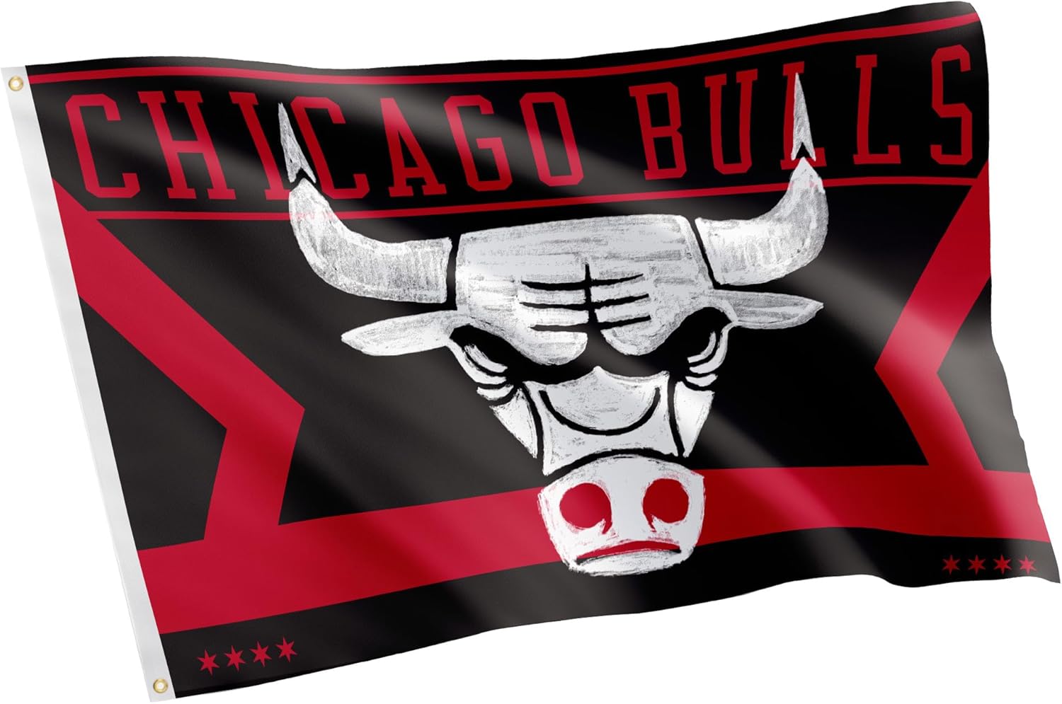Desert Cactus Chicago Bulls Flag NBA 100% Polyester Indoor Outdoor 3x5 feet National Basketball Association Team Flags (Flag City Edition 2023 B)