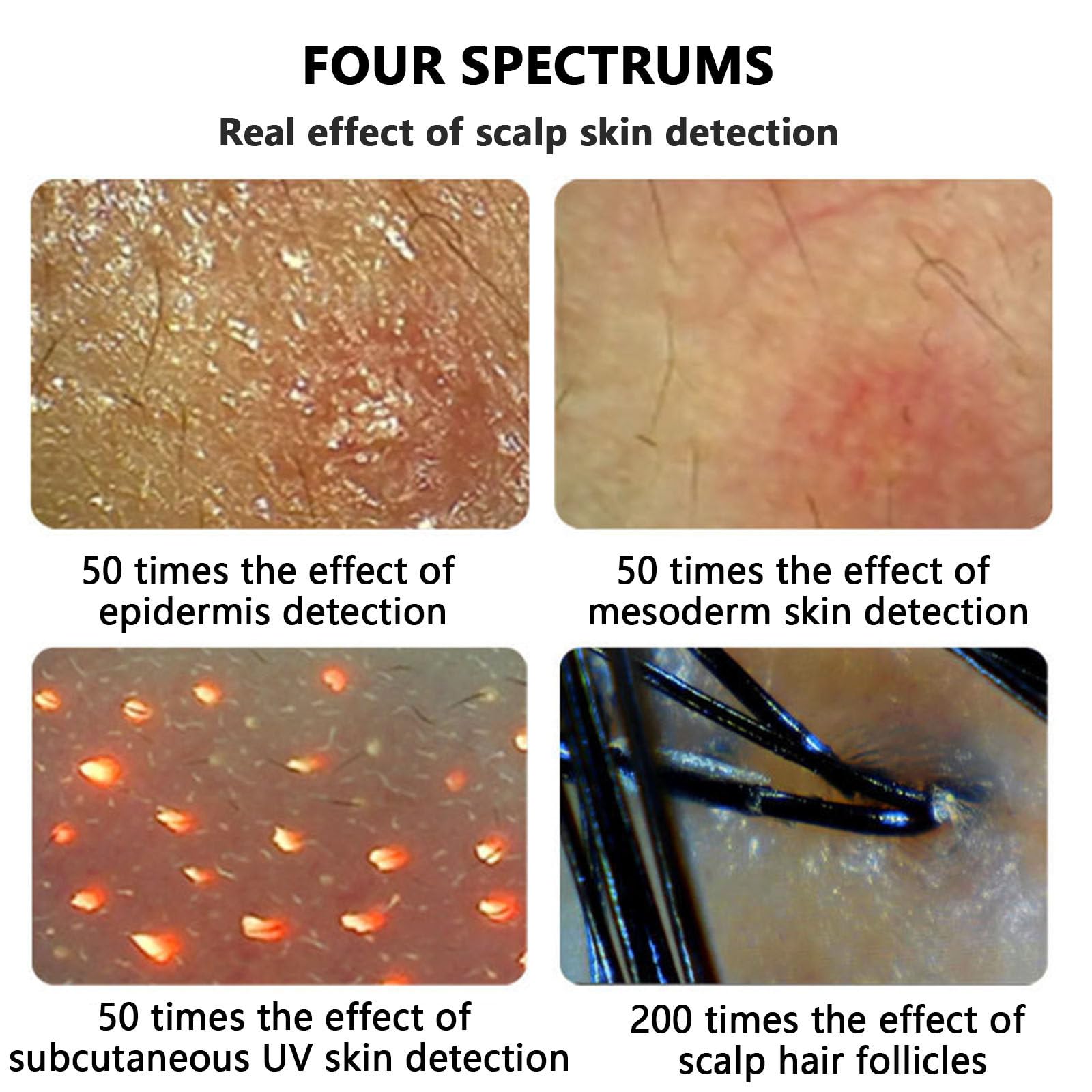 Haut- und Kopfhautanalysegerät mit 11-Zoll-HD-Bildschirm, 50x/200x Dual-Köpfe, digitales Gesundheitserkennungswerkzeug für den Heim- und Salongebrauch
