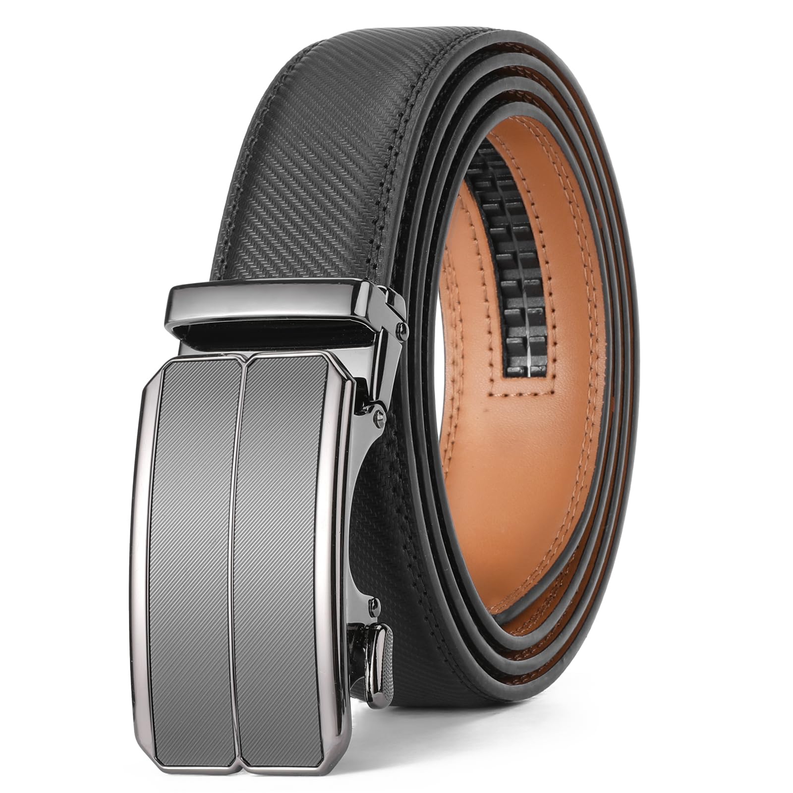 GAEKEAO Gürtel Herren, Ledergürtel Ohne Löcher, Belt Men mit Automatikschließ, Ratschengürtel für Freizeit und Büro, Geschenk für Männer