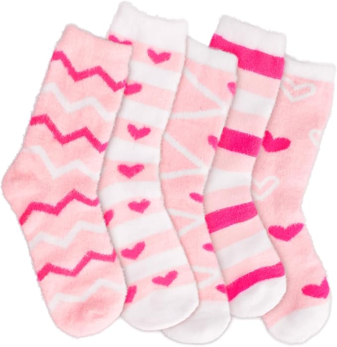 Fuzzy Socks for Women,Pink Fuzzy Socks Gifts for Her on Valentines Mothers Day,Christmas Stocking Stuffers for Women
