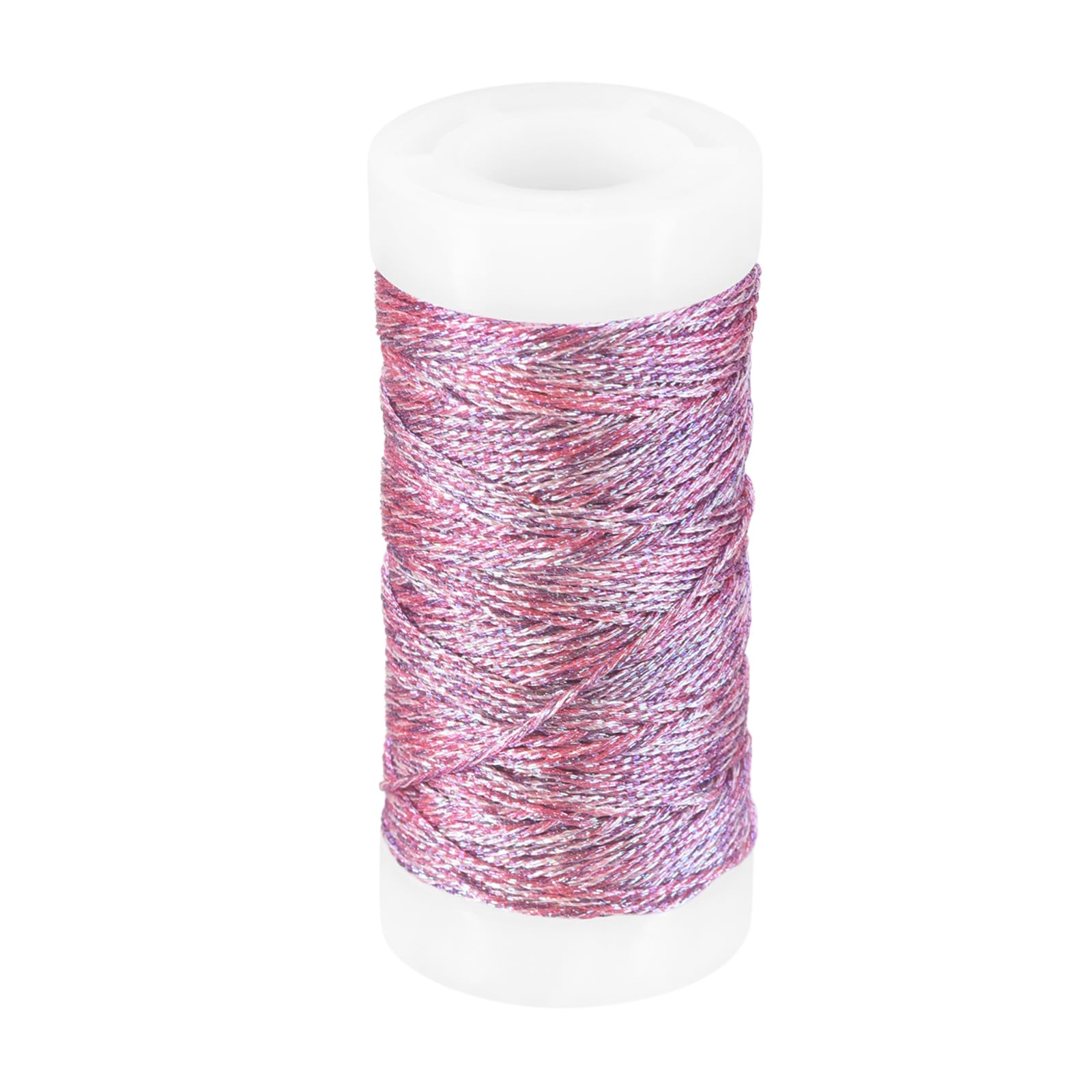 PATIKIL Metallic Thread, 31 Yards Embroidery Thread for Sewing Machine Hand Embroidery DIY Crafts Needlework Gift Wrapping Jewelry Making Decoration, Colorful Pink — image 1
