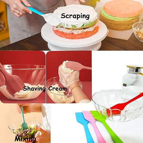 Miniatura 2 de KORIXINE Espátula de silicona resistente al calor, espátulas de goma sin costuras con núcleo de acero inoxidable, utensilios de cocina