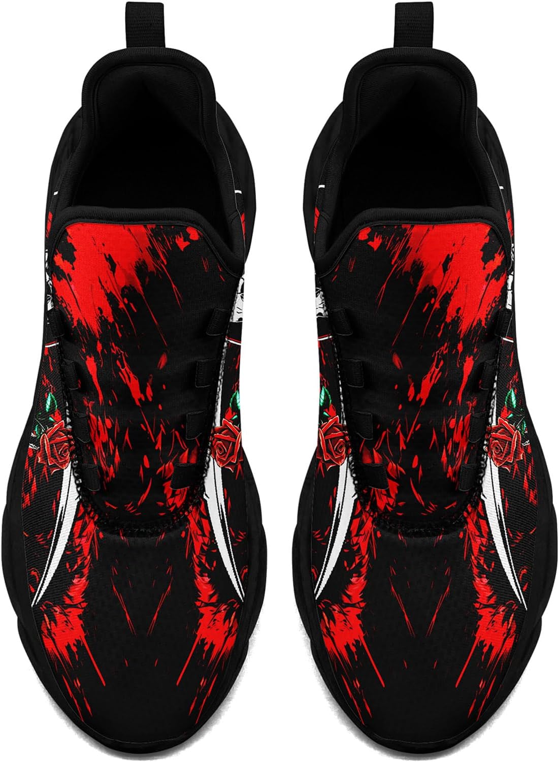 Skull Road Running Shoes for Men Women Athletic Cushioned Durable Sport Tennis Shoes Cool Scythe Cross-Training Sneakers