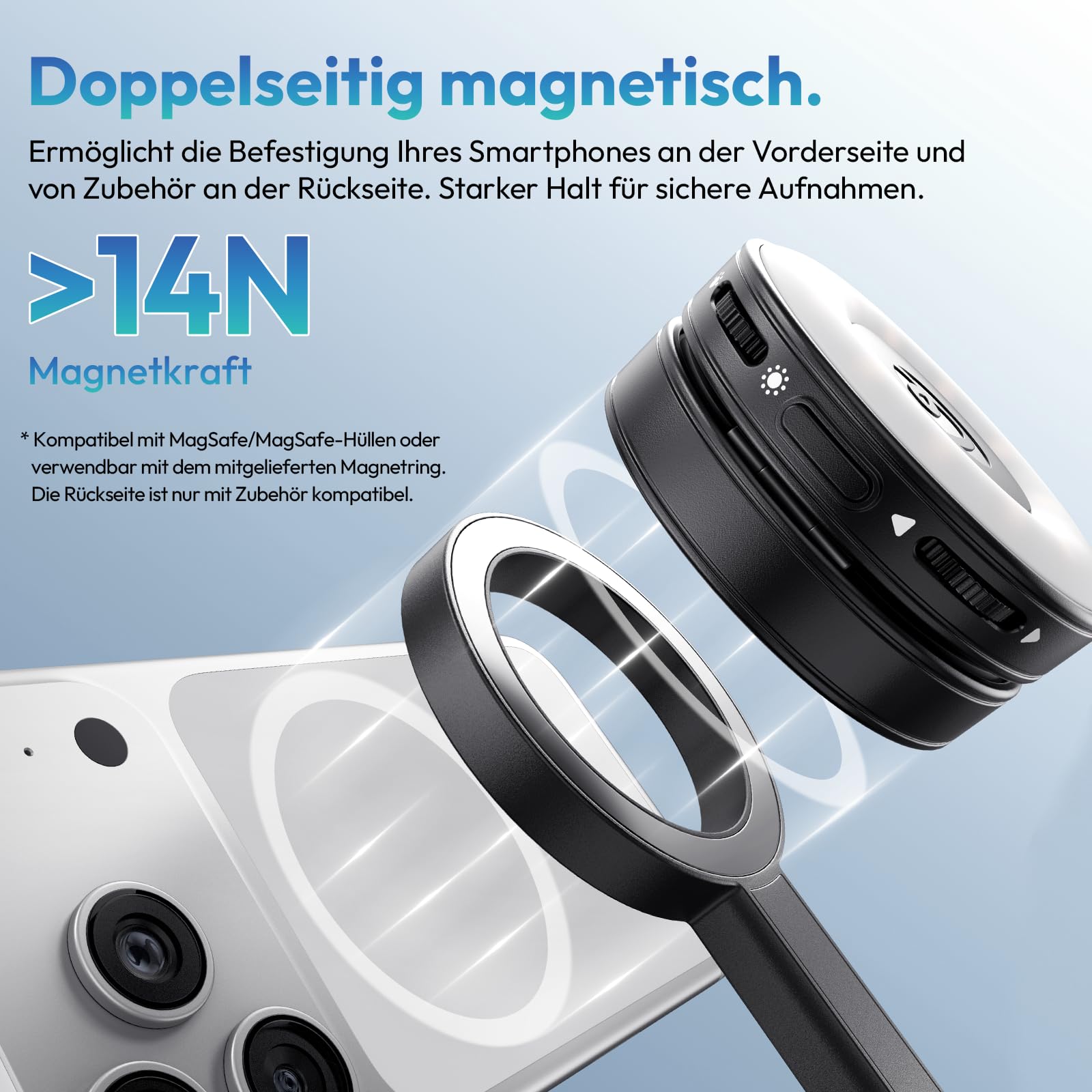 ULANZI SK-21 [2026 Aktualisierte] 180cm Pop-up Magnetisches Handy-Stativ Automatisches Öffnen/Schließen Ständer Vierbeinig, Selfie Stick Bluetooth, Tripod Kompatibel mit iPhone 17 - 12 Magsafe Samsung