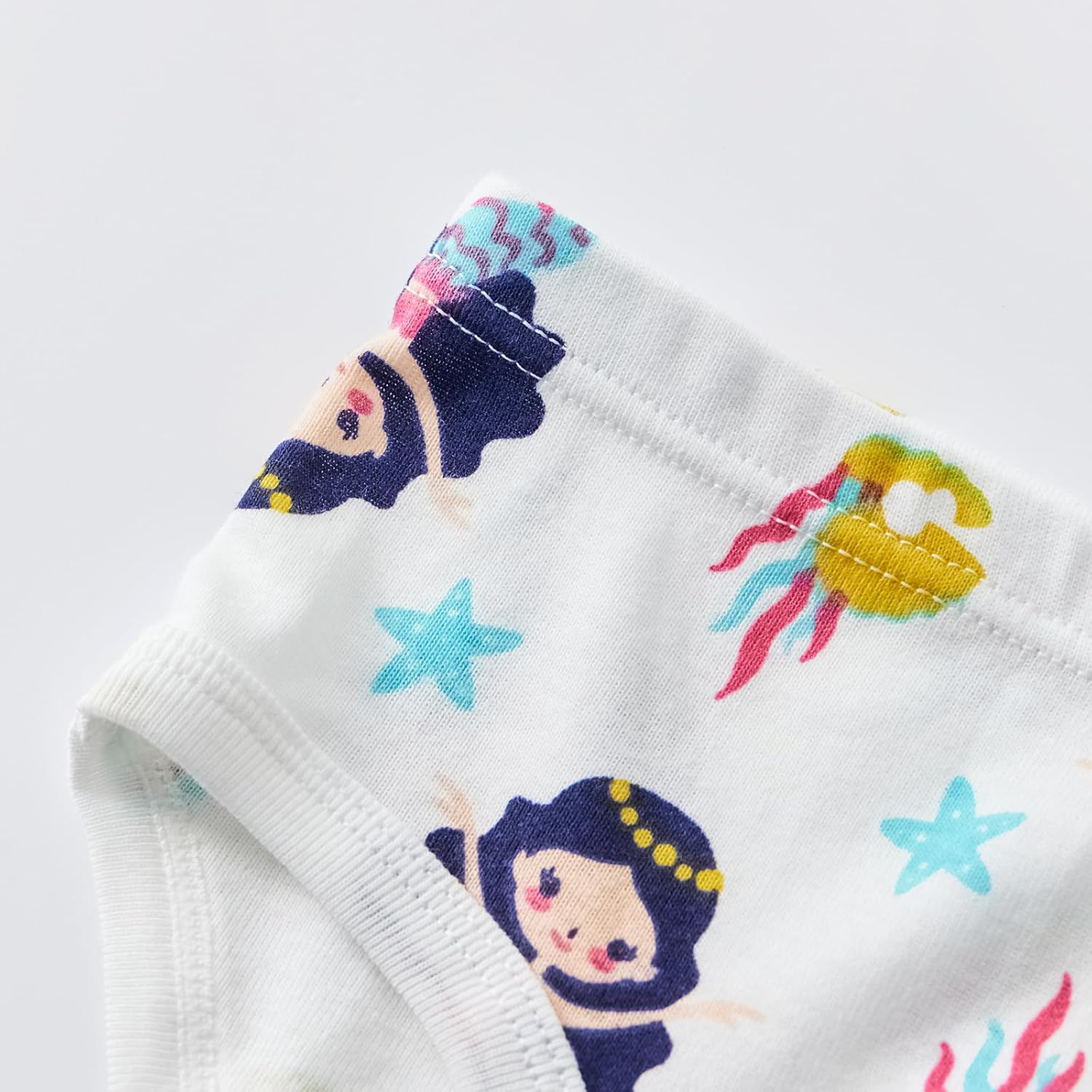 Girls' Cotton Underwear, Soft Briefs with Fun Prints, Pack of 6, Assorted Colors,100% Rib Cotton