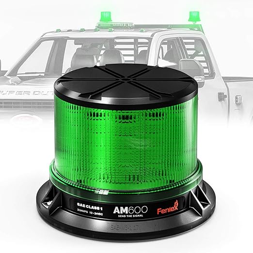 Feniex AM600 High-Intensity LED Beacon, SAE Class 1 (Green)