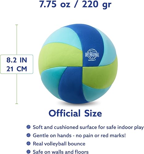 Miniatura 2 de Pelota de voleibol suave, pelota de entrenamiento interior sin dolor para niños y jóvenes, superficie extrasuave con rebote realista, pelota