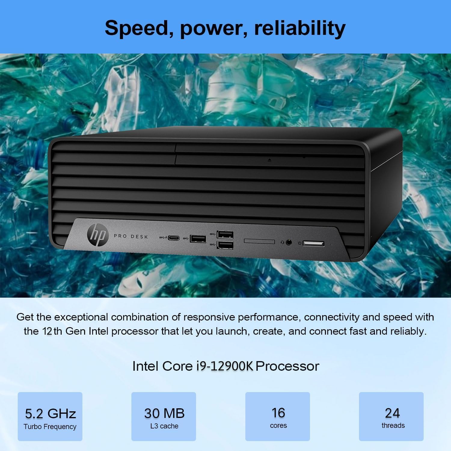 HP New ProDesk 400 G9 Small Form Factor Desktop, Intel i9-12900K Processor (Beats i5-13500), 64GB RAM, 1TB SSD, Wi-Fi 6, HDMI, Type-C, DP, Support 4K, Wired Keyboard and Mouse