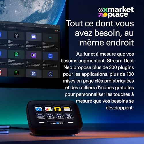 Elgato Stream Deck Neo (Noir) – 8 Touches Personnalisables, 2 Touch Points, accélérez tâches et workflows – Word, Excel, Teams, Zoom, Spotify, etc. – Compatible Mac/PC - 6