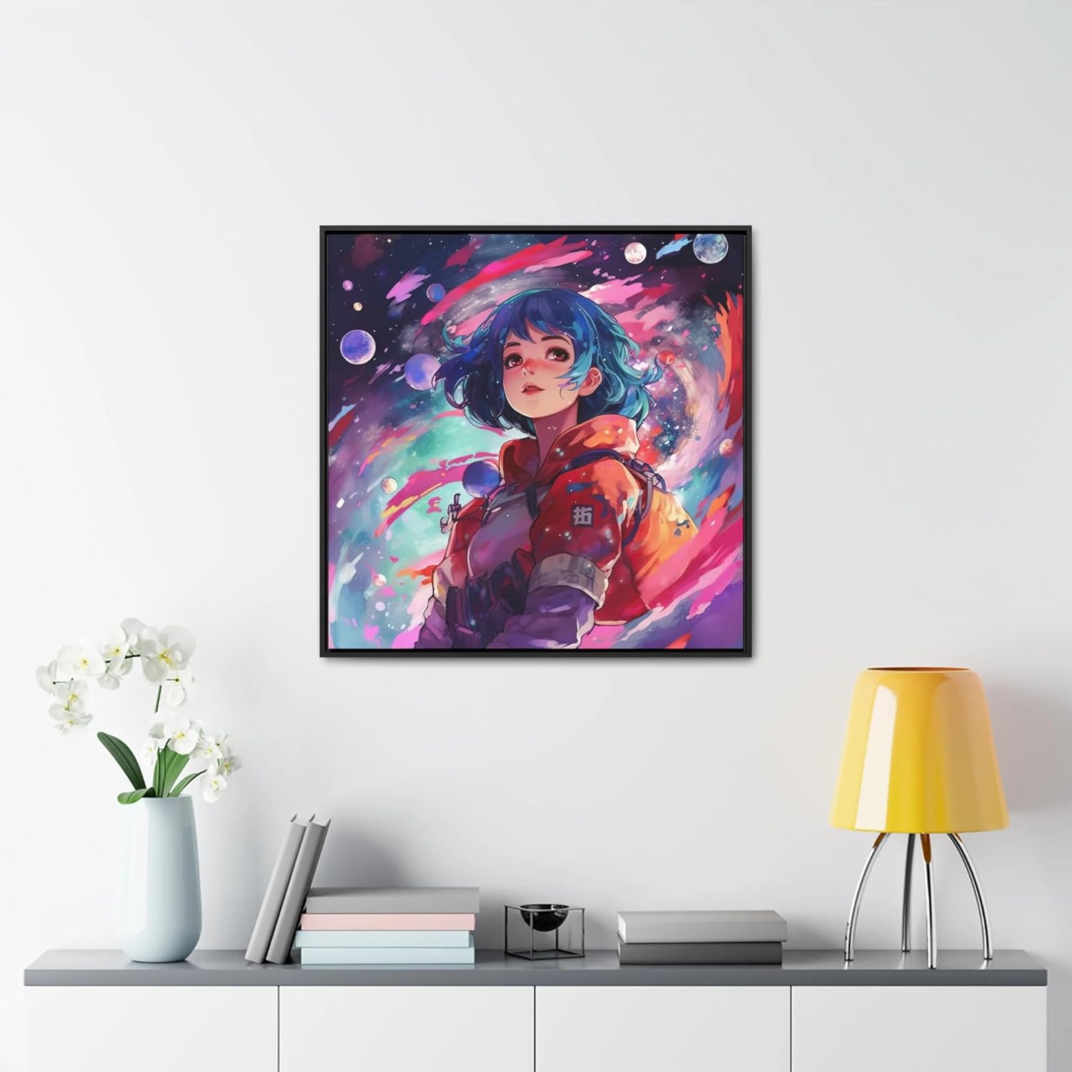 Anime Stardust - Gallery Canvas Wraps, Square Frame Premium Gallery Wraps (1.25″) Black 30″ x 30″