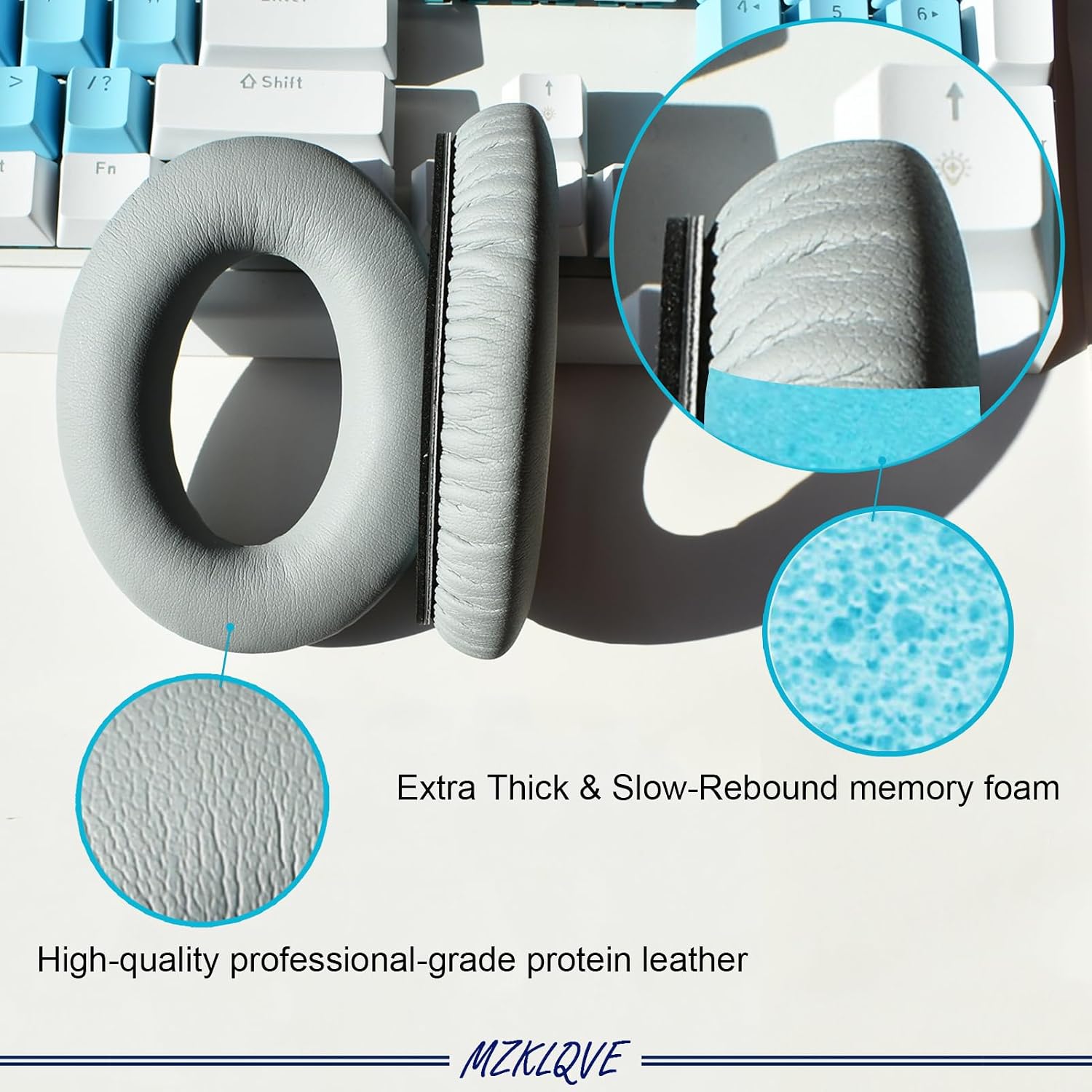 QC35 Ear Pads - Replacement Earpads Ear Cushions for Bose QuietComfort 35 II and QC35 Headphones & More(Grey)