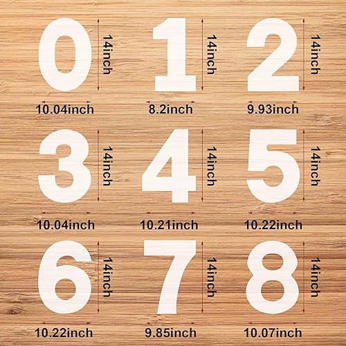 Miniatura 2 de CIEMODA Juego de plantillas de números grandes de 14 pulgadas, plantillas para pastel de números, números 0, 1, 2, 3, 4, 6, 7, 8, plantillas grandes