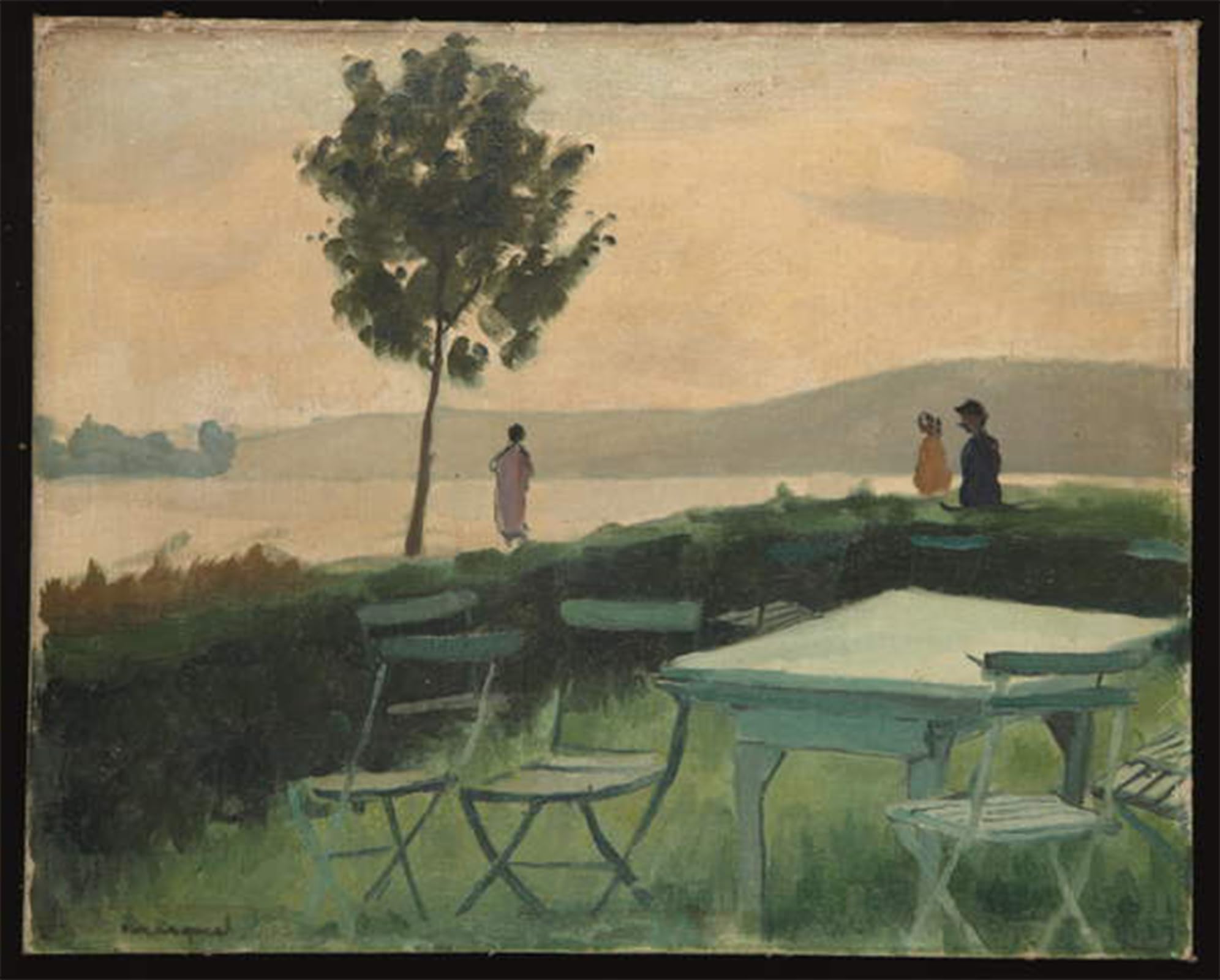 Posteriik No Frame Vintage Art Print Images Pictures Print Terrasse À Vieux Port By Albert Marquet Modern Colour Posters For Office Home Decor 60X90cm