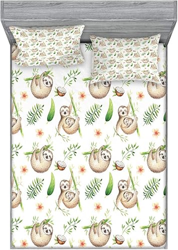 Miniatura 59 de Ambesonne Juego de sábanas bajeras y fundas de almohada de los años 90, patrón geométrico en estilo retro, formas redondas de triángulo de media