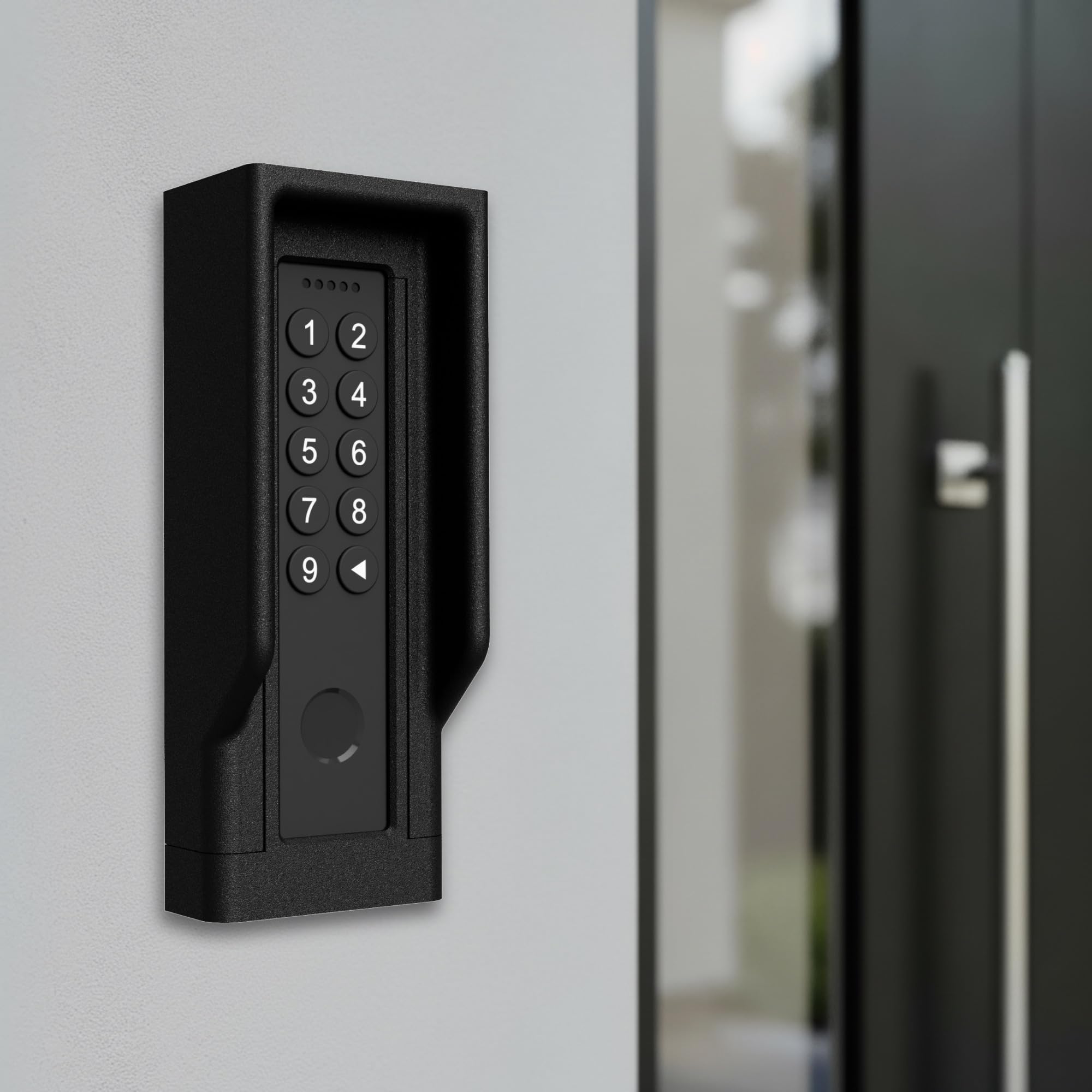 Support mural adapté au Nuki Keypad 2 - Accessoire pour serrure connectée - Cadre pour lecteur d’empreintes pour entrée intelligente - Noir
