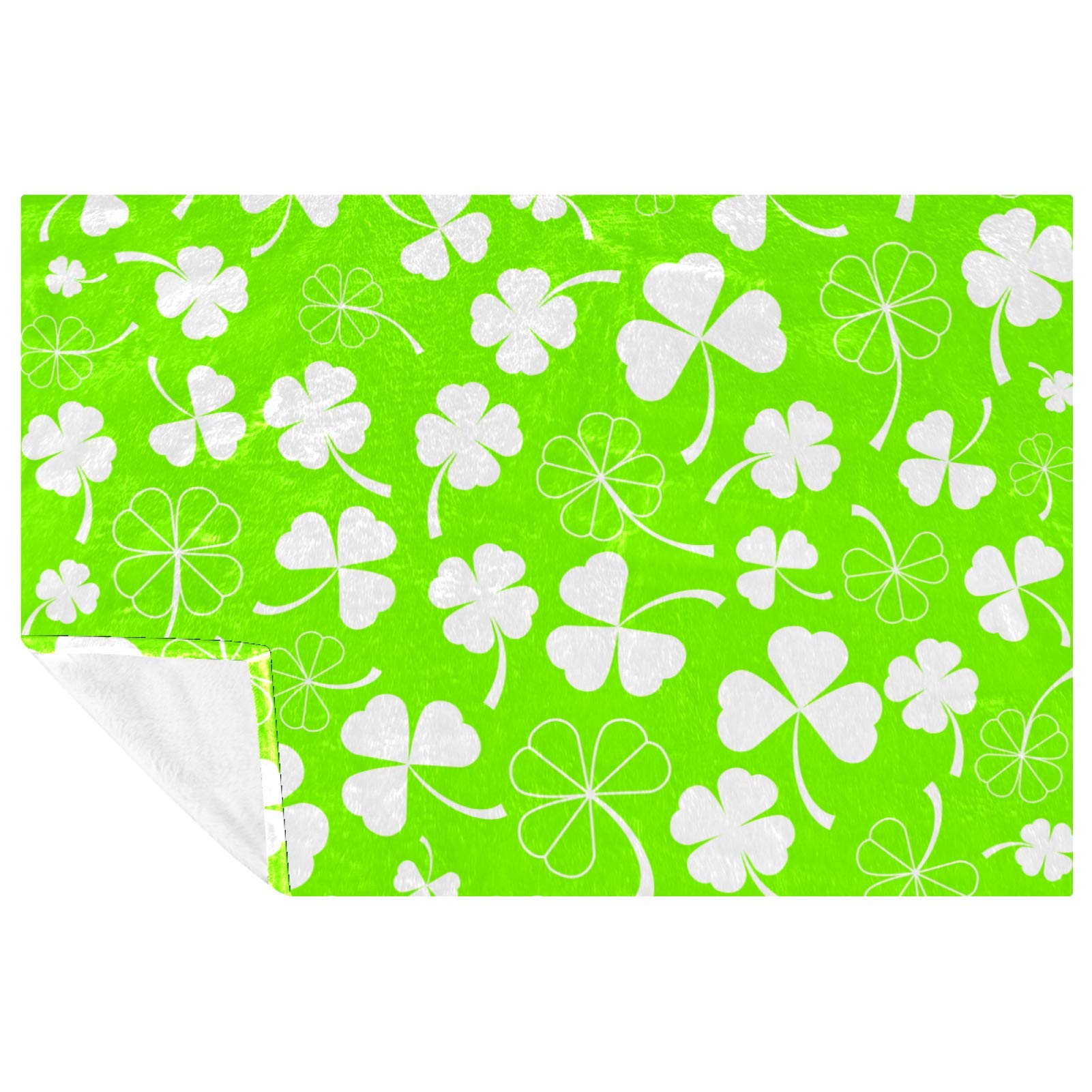 Couverture motif trèfle sans couture ultra douce et chaude 150x100