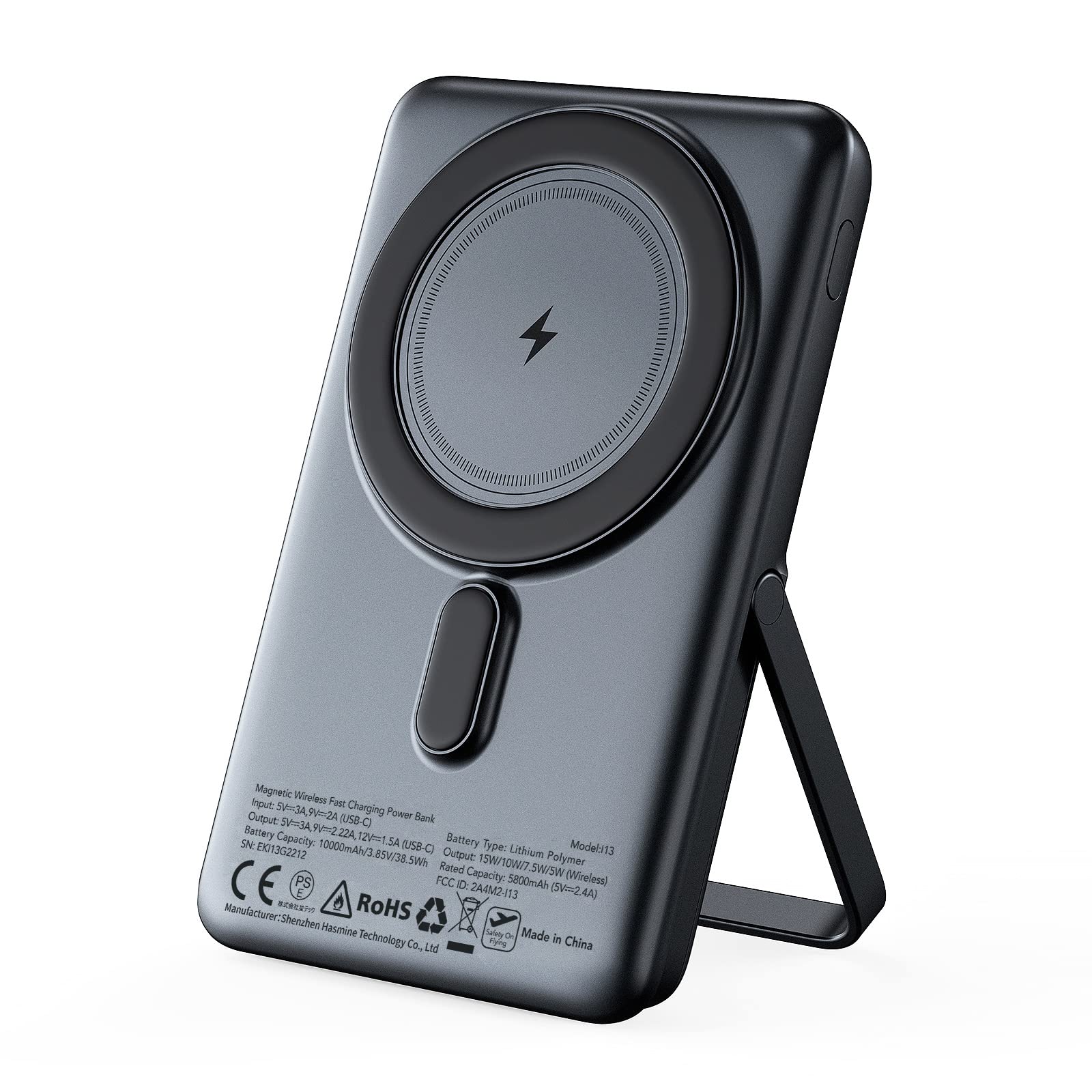 Portable Charger, 10000mAh 20W PD Fast Charging High-Capacity External Wireless Magnetic Power Bank, USB-C/A in&Out Battery Pack for iPhone 14/13/12 Series, Samsung, Android