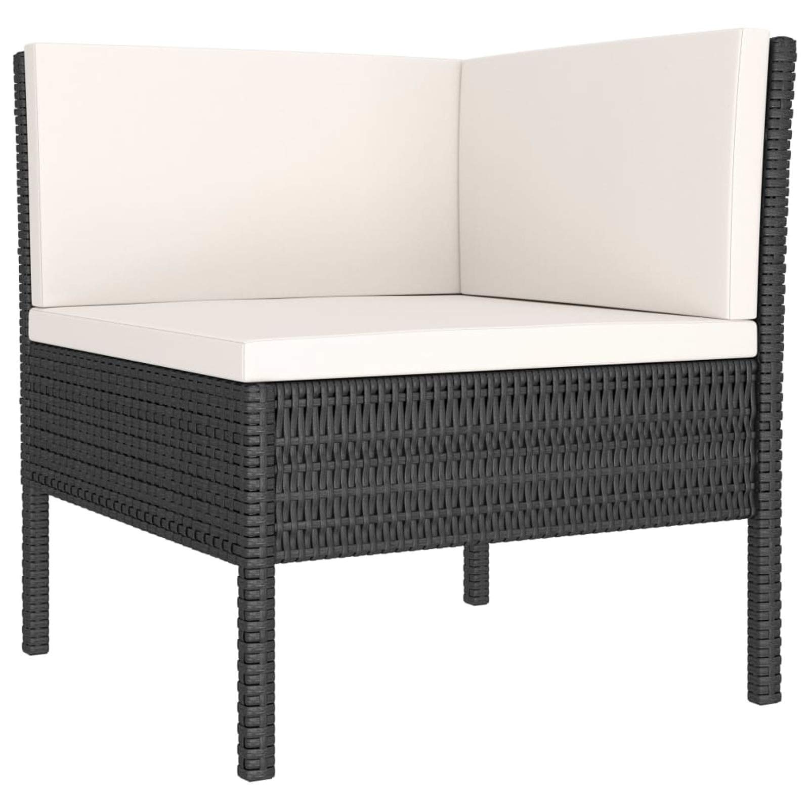 6pz Set Divano Giardino per Esterno, Divano da Esterno, Salotto da Giardino, Divano Rattan, Divani da Giardino, Set Salotto da Esterno con Cuscini in Polyrattan Nero