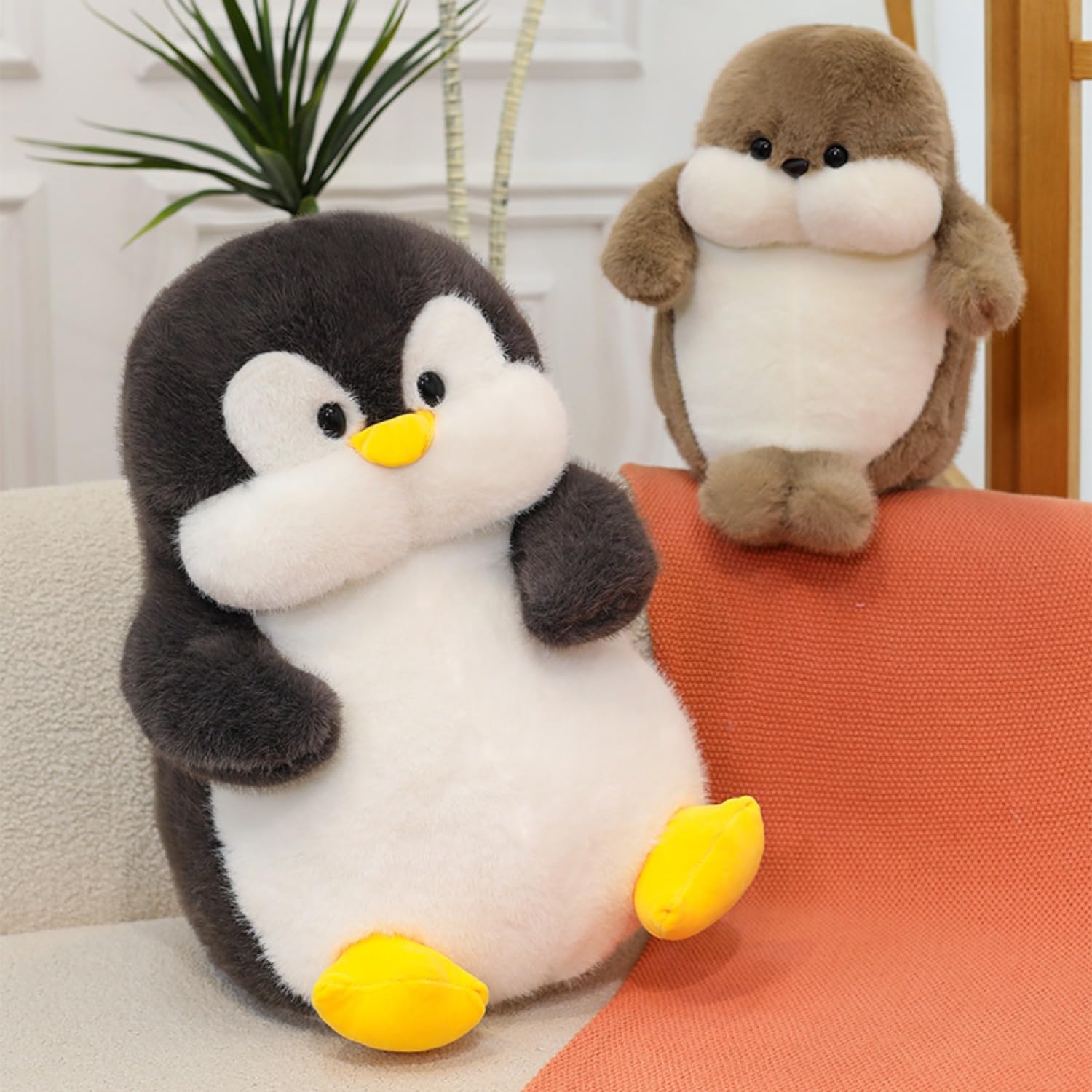 Süßes Seehund Kuscheltier superweiches Stofftier, Matschige Plüschkissen zum Kuscheln & Spielen, Geschenk für Kinder und Erwachsene, perfekte Deko fürs Schlafzimmer oder Wohnzimmer (60cm,pinguin)