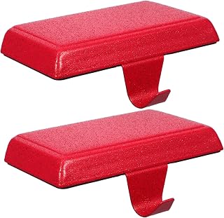 ABOOFAN 2 Piezas ganchos de de navidad soportes de manto de almacenamiento soportes de medias pesadas para repisa perchas de media para repisa de planchar rojo