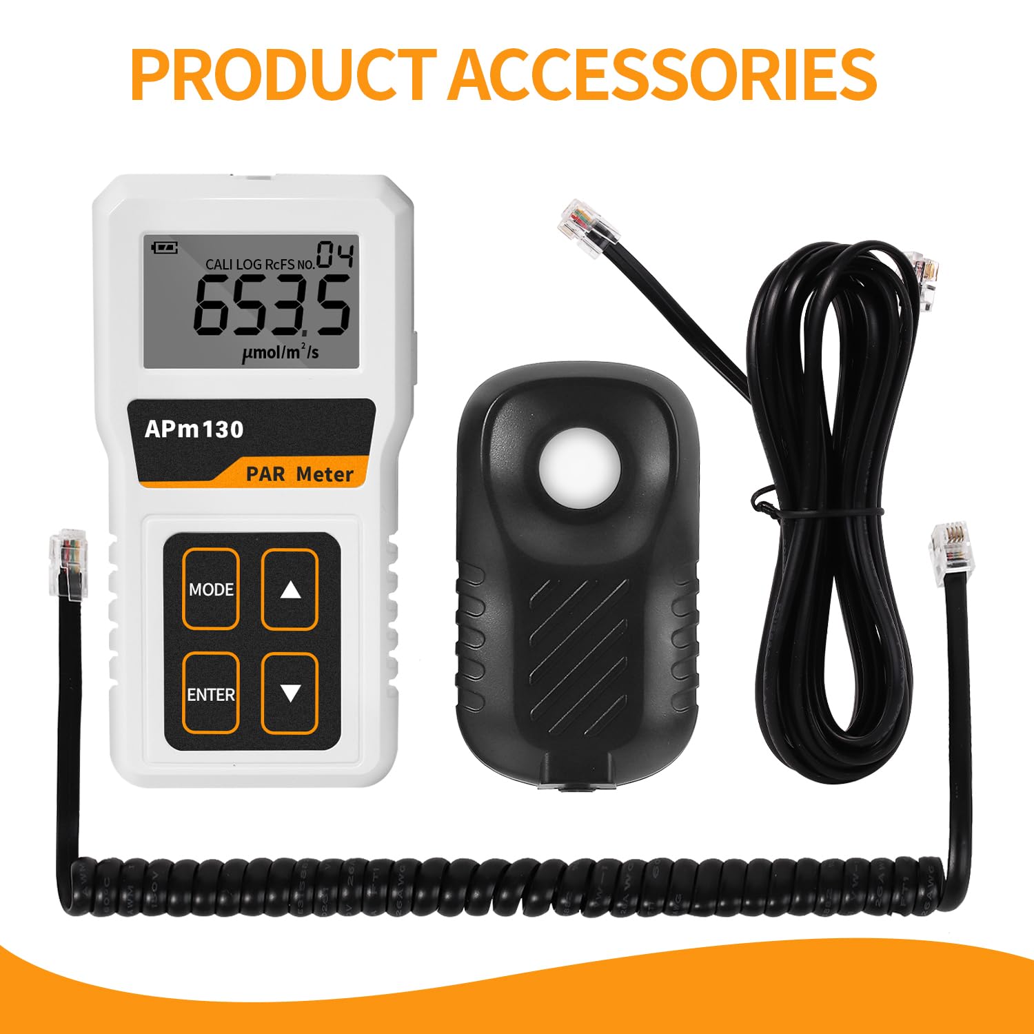 PAR Meter for LED Grow Lights,High Precision and Split Design PPFD Meter with 400-700nm Range，Par Light Meter for Plants and Greenhouse