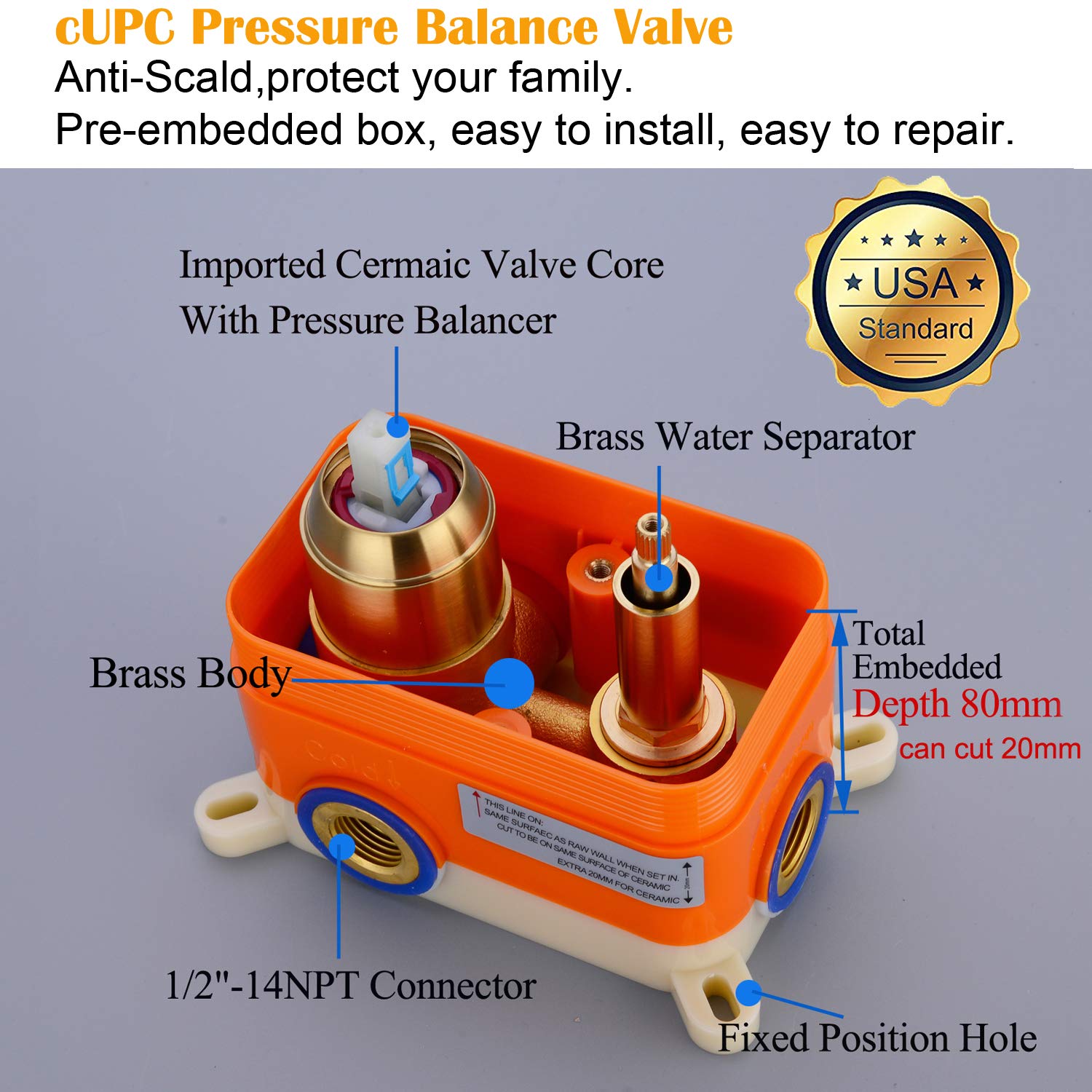 TRUSTMI 10 Inch Round Bathroom Luxury Rain Mixer Combo Set Wall Mounted