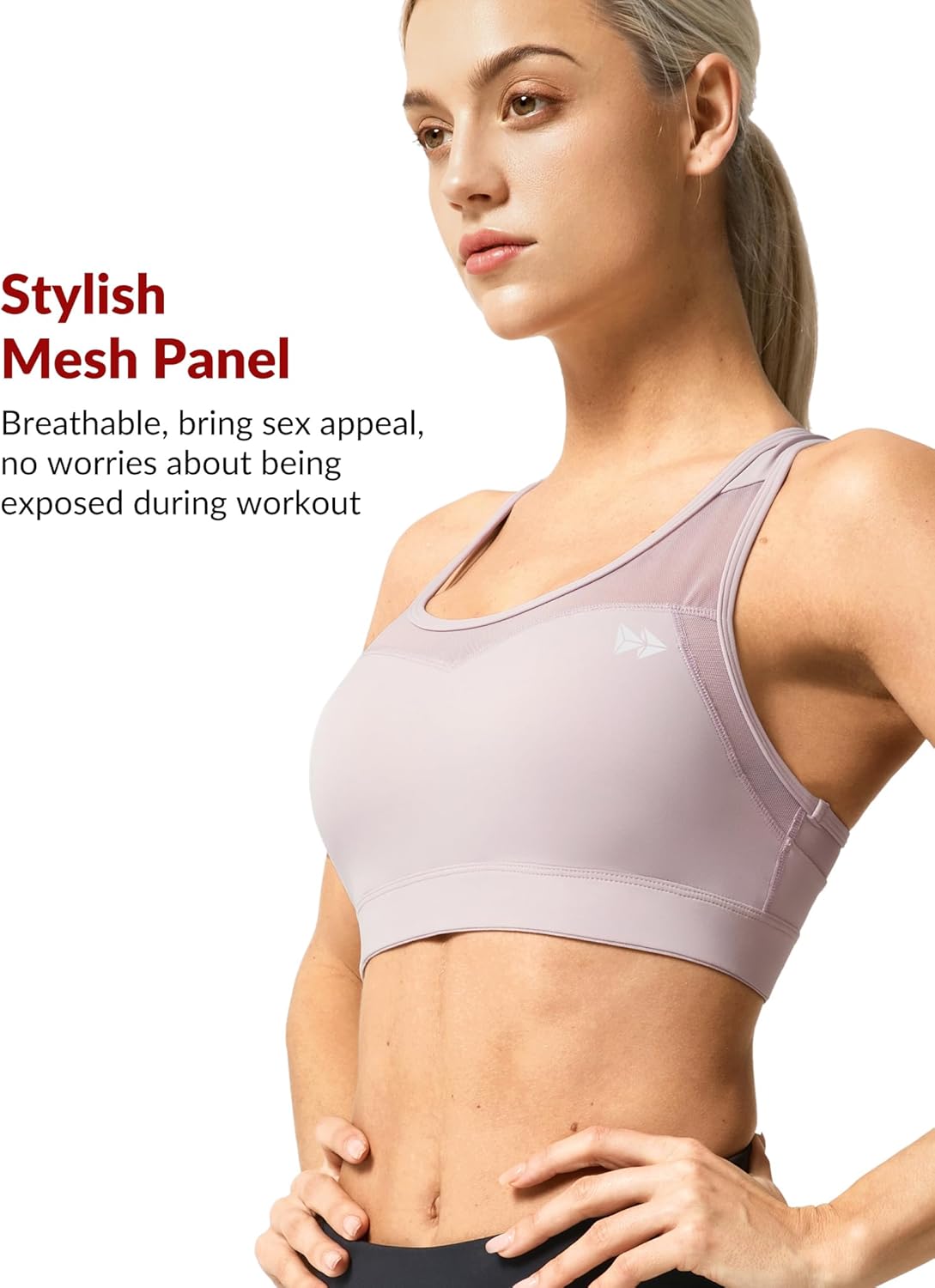 Yvette Plus Size Sports Bras for Women Comfortable Racerback Supporttive Sports Bra Medium Impact Wireless - Image 3