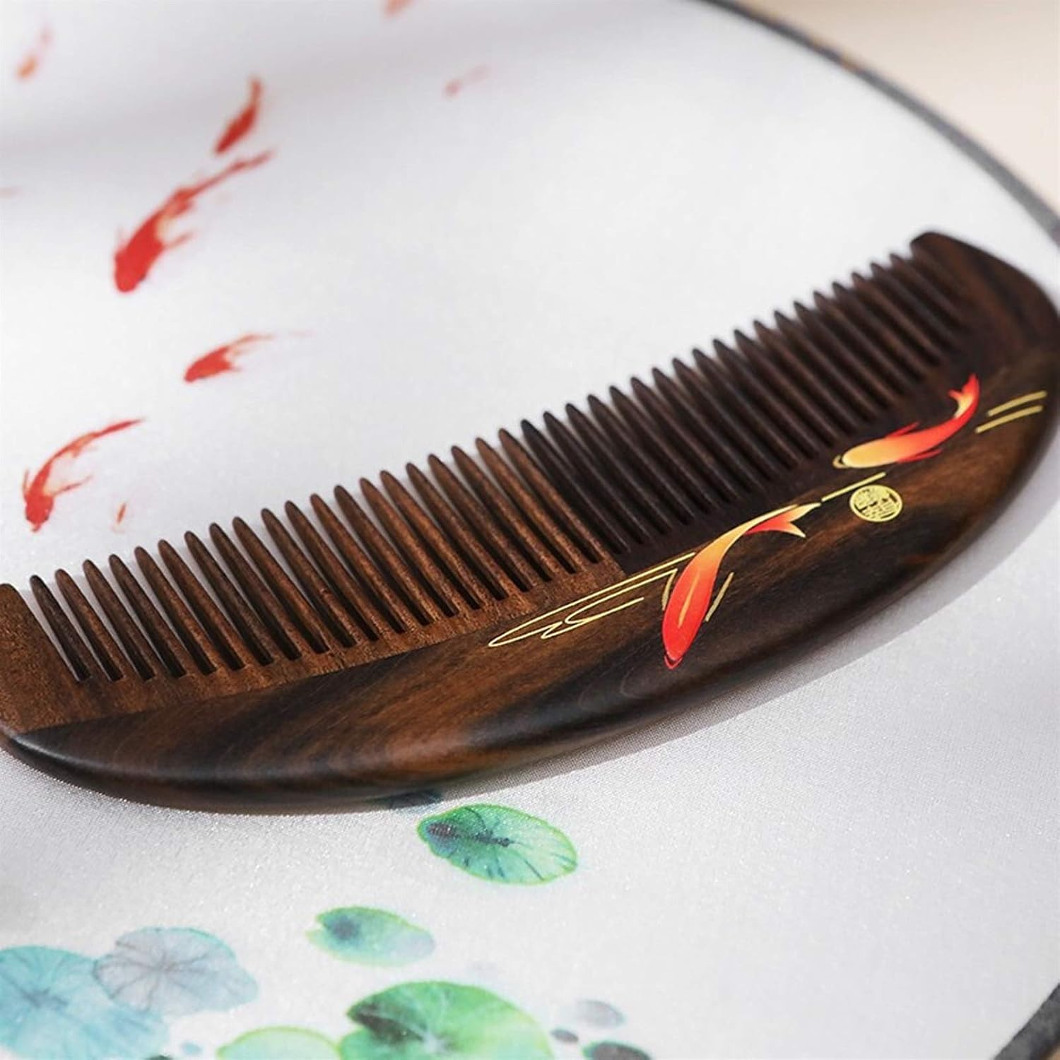 Portable Comb Mirror Set Hair Comb Anti-Static Wooden Fine Tooth Comb Natural Wood Comb Send Girls Birthday Gifts Valentine's Day Gifts Hair Comb