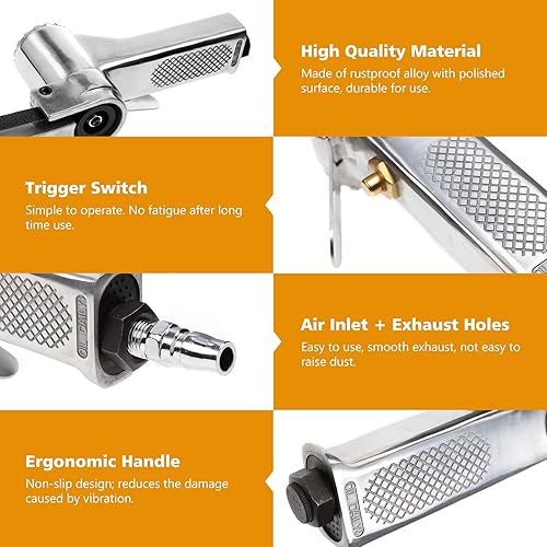 Miniatura 3 de BEAMNOVA Mini lijadora de correa de aire para carpintería de metal de trabajo de 38 pulgadas amoladora angular de mano herramienta neumática