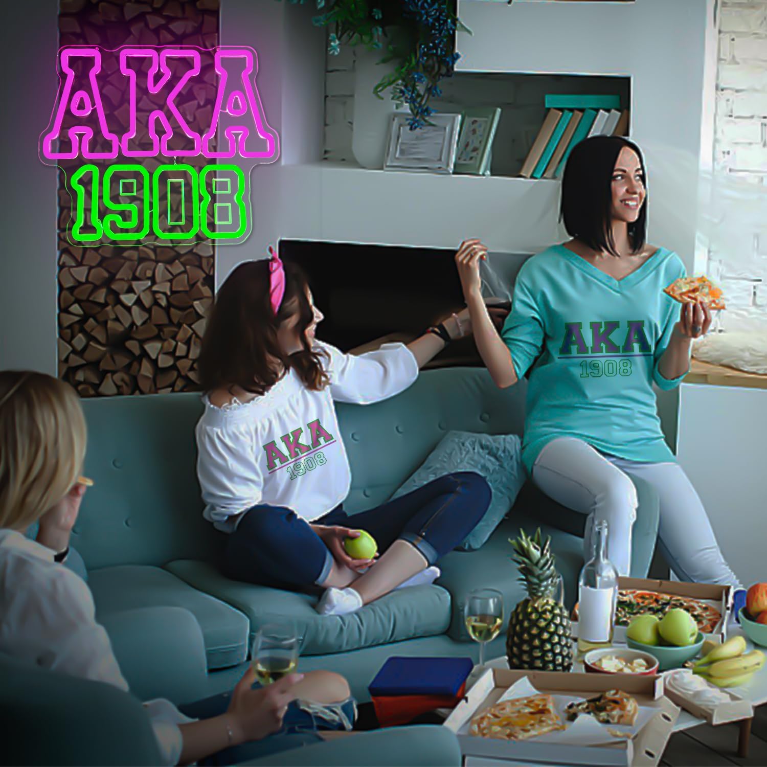 Sorority Neon Sign 1908 Neon Lights Pink Led Signs for Bedroom Wall Dimmable Light Up Sign for Birthday Party Christmas Gifts Decor Sorority Gifts for Women - Image 6