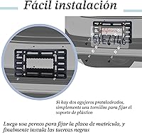 Vista 4 de Soporte para placa de matrícula, soporte frontal para matrícula, sin taladro, soporte de placa frontal sin taladro, soportes para placas