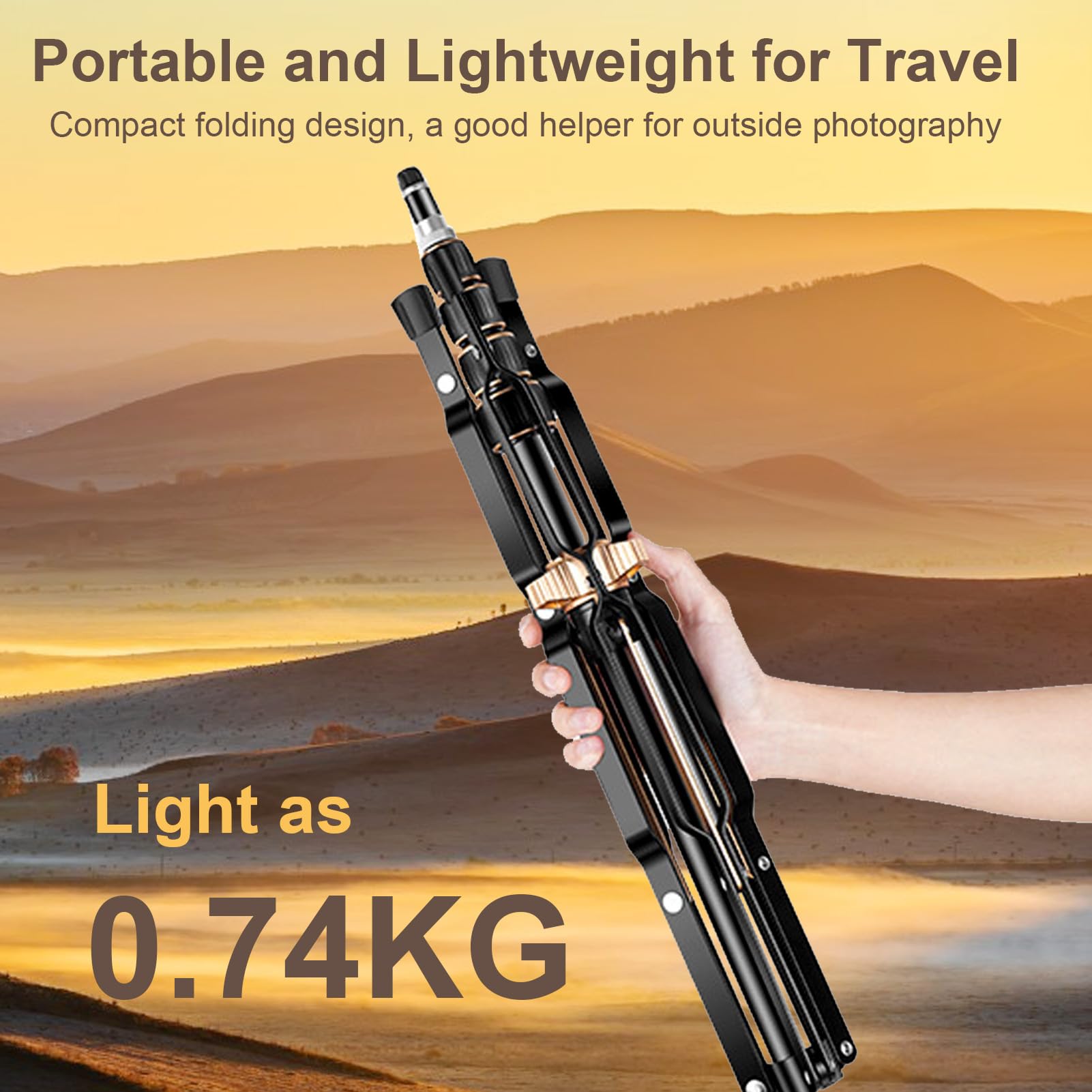 Jectse Trípode para Cámara, Soporte de Luz Compacto de Aleación de Aluminio de 81 Cm a 220 Cm con Columna Central Extensible y Bolsa de Transporte, para Grabación de Vídeo con Luz LED