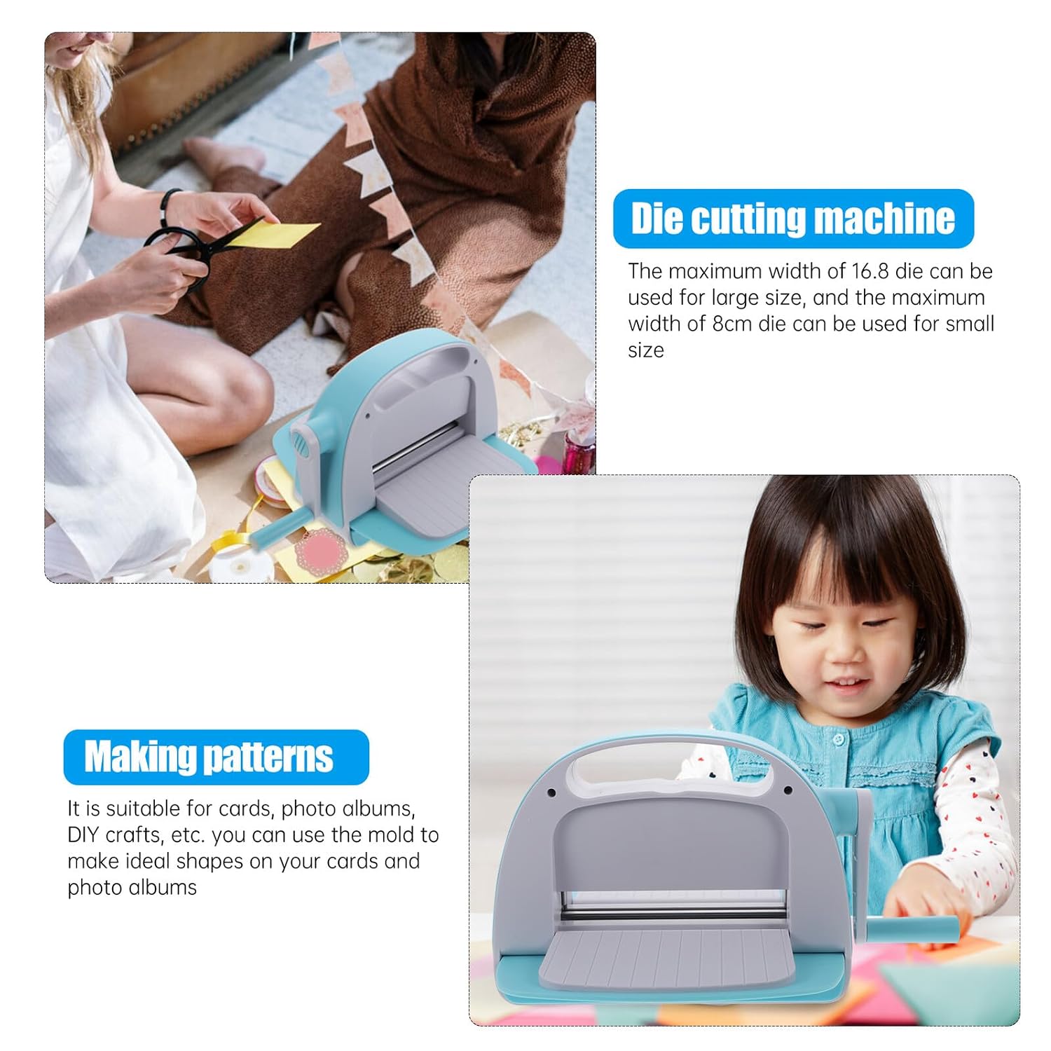 Manual Large Die Cutting Embossing Machine for Paper Crafting Scrapbooking DIY Art Projects Suitable for Hand-Made Cards Photo Albums Scrapbooks and Creative Home